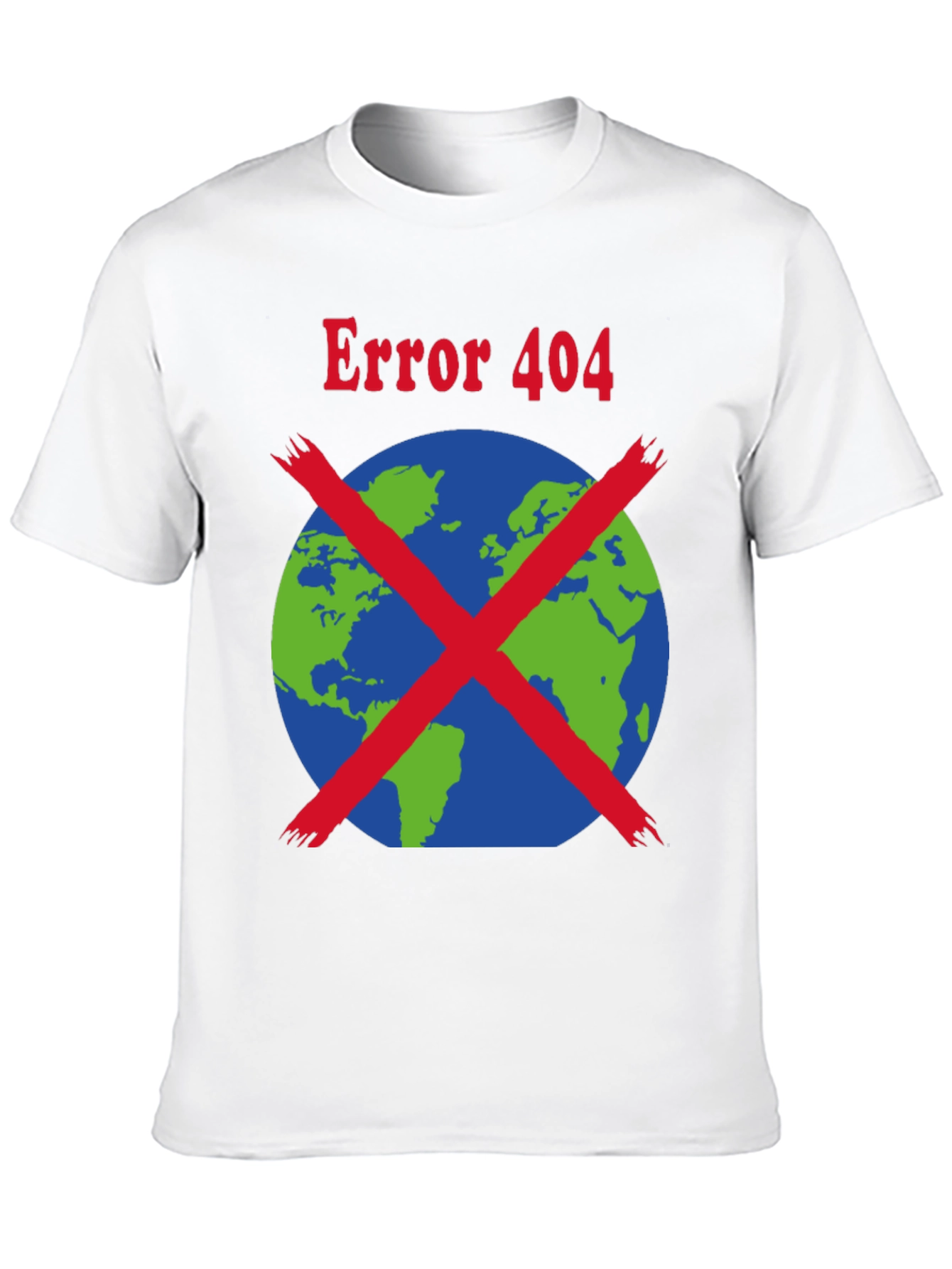 Black Error 404 Earth Graphic T-Shirt view 10