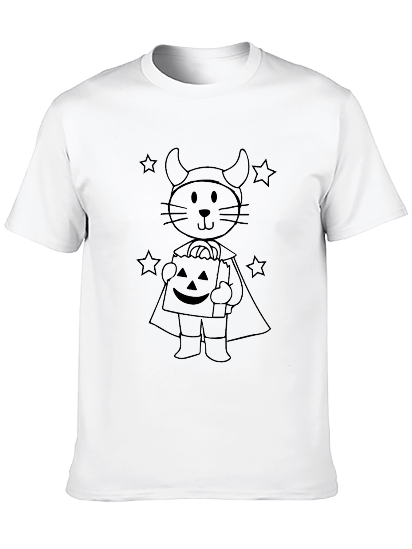 Black Halloween Cat Tee - Devil Costume Trick or Treat T-Shirt view 10
