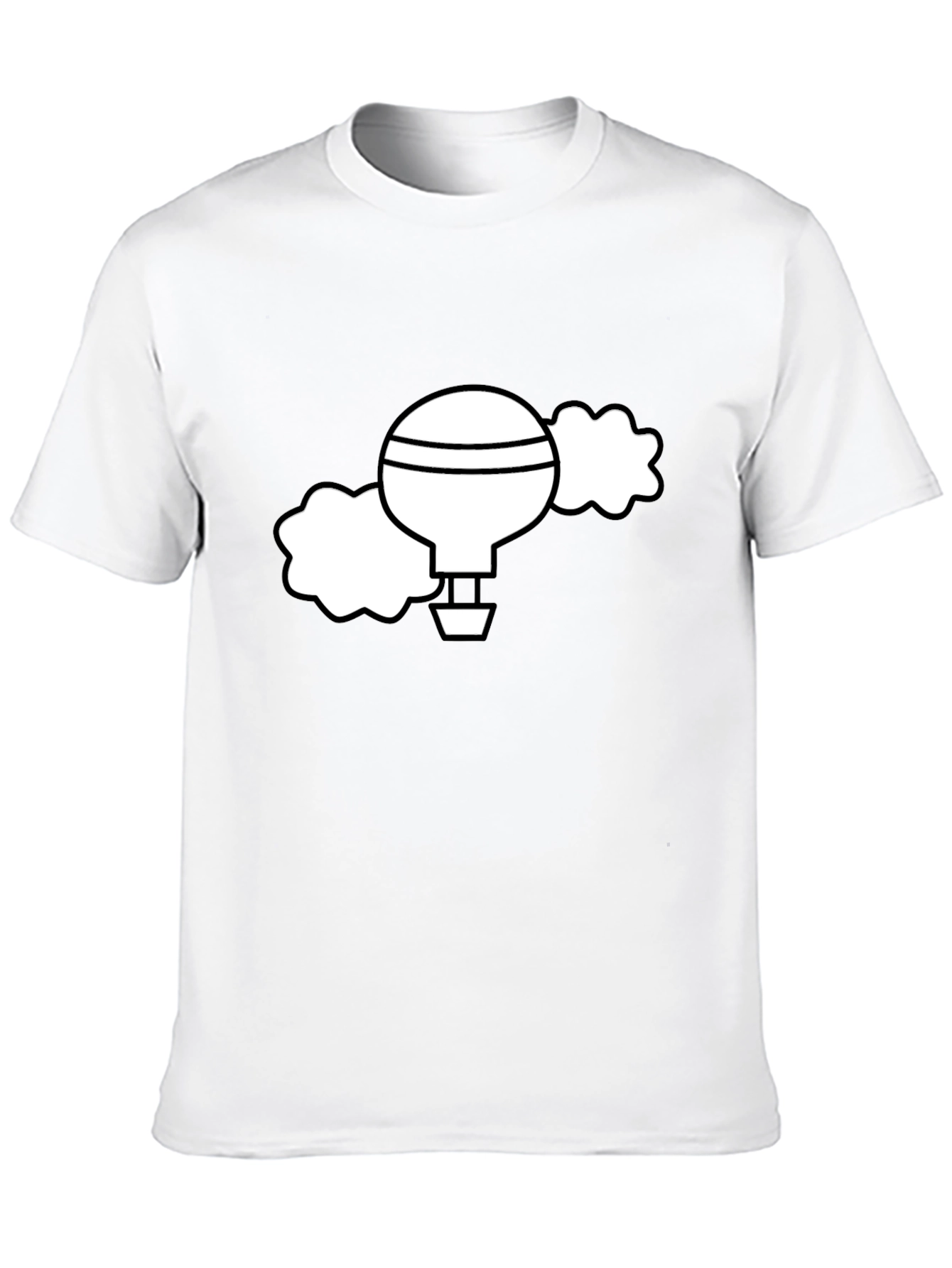 Black Black T-Shirt with Whimsical Hot Air Balloon Graphic view 10