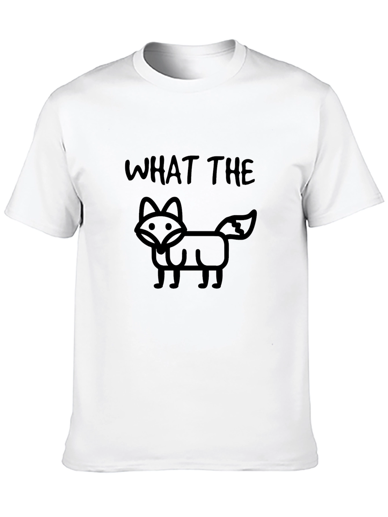 Black What The Fox Funny Graphic Tee - Black Crew Neck T-Shirt view 10