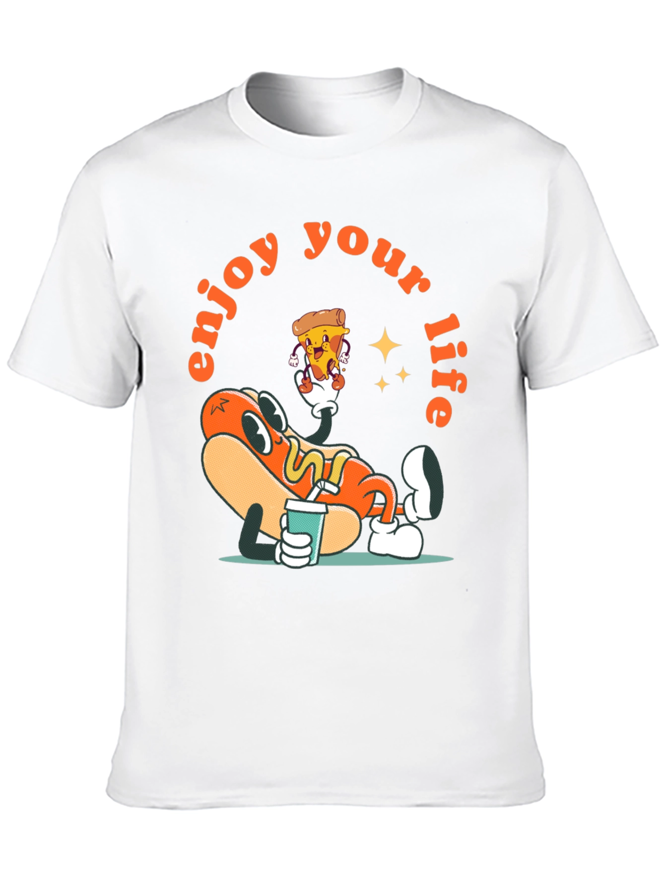 Black Enjoy Your Life Cartoon Graphic Tee view 10