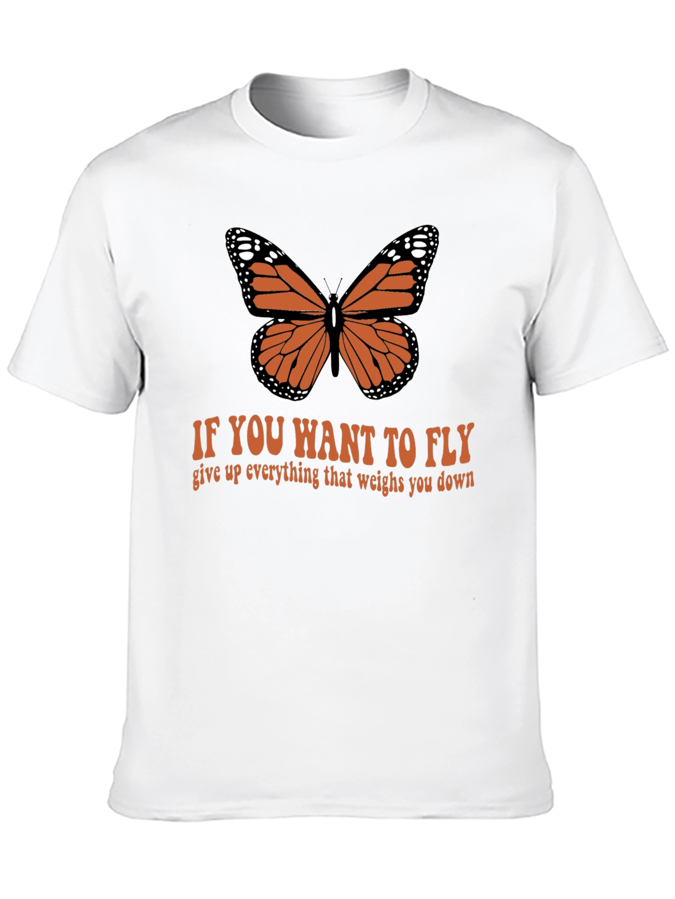 Black Butterfly Quote T-Shirt - If You Want to Fly Tee view 10