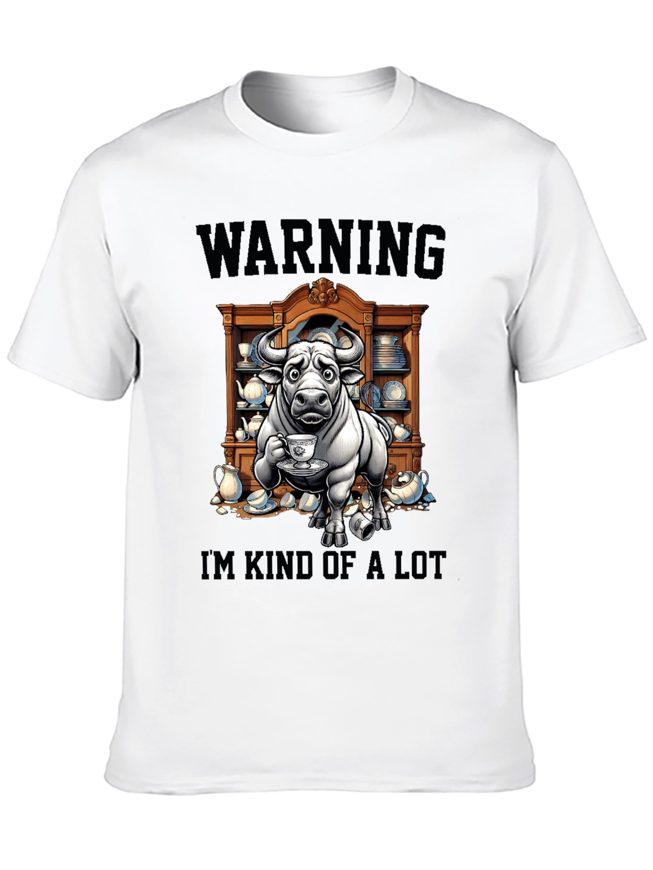 Black Warning I'm Kind of a Lot Graphic T-Shirt view 10