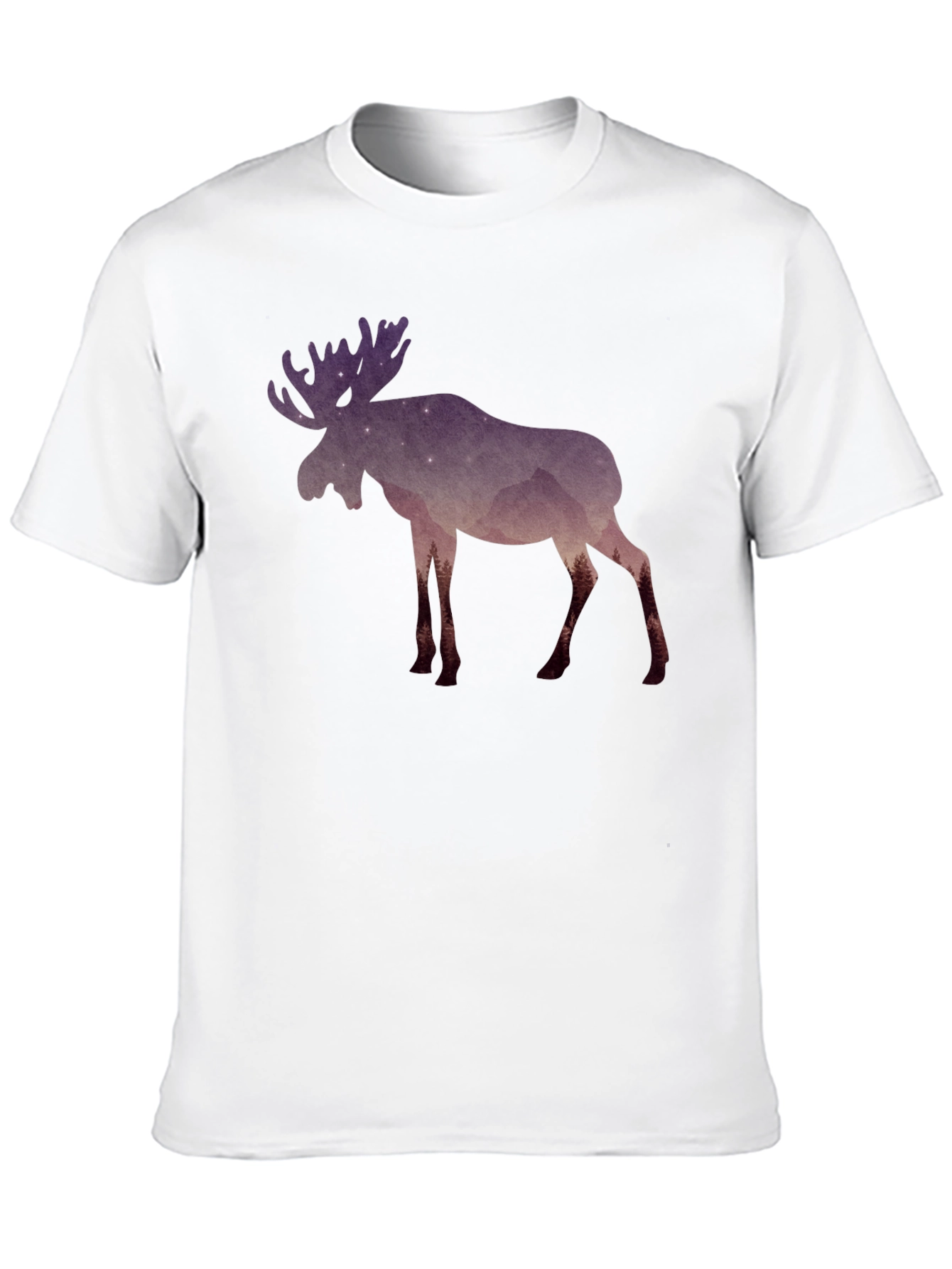 Black Moose Silhouette Graphic Tee - Nature Inspired Design view 10