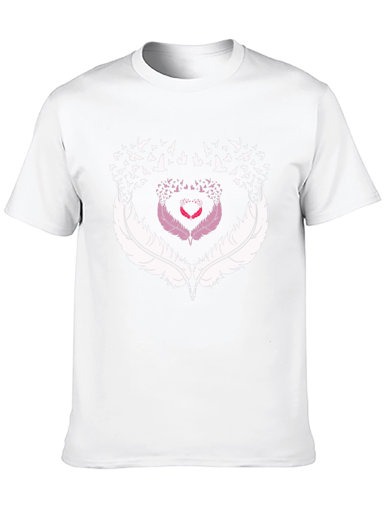Black Feather Heart Bird T-Shirt view 10