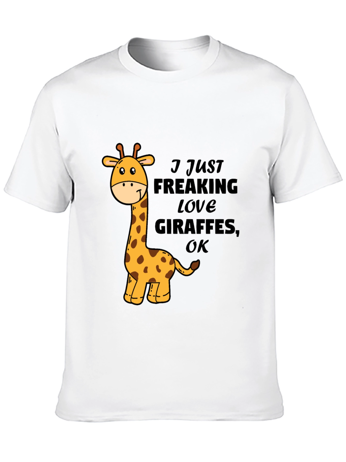 Black I Love Giraffes Black T-Shirt view 10
