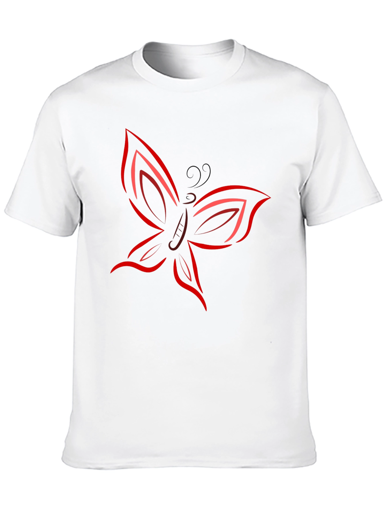 Black Butterfly Graphic T-Shirt - Bold Red Design view 10