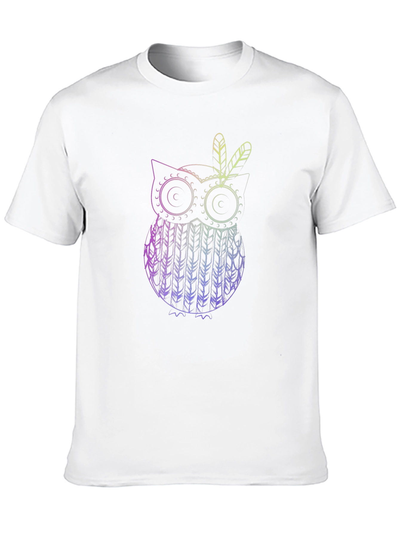 Black Owl Feather Graphic Black T-Shirt view 10