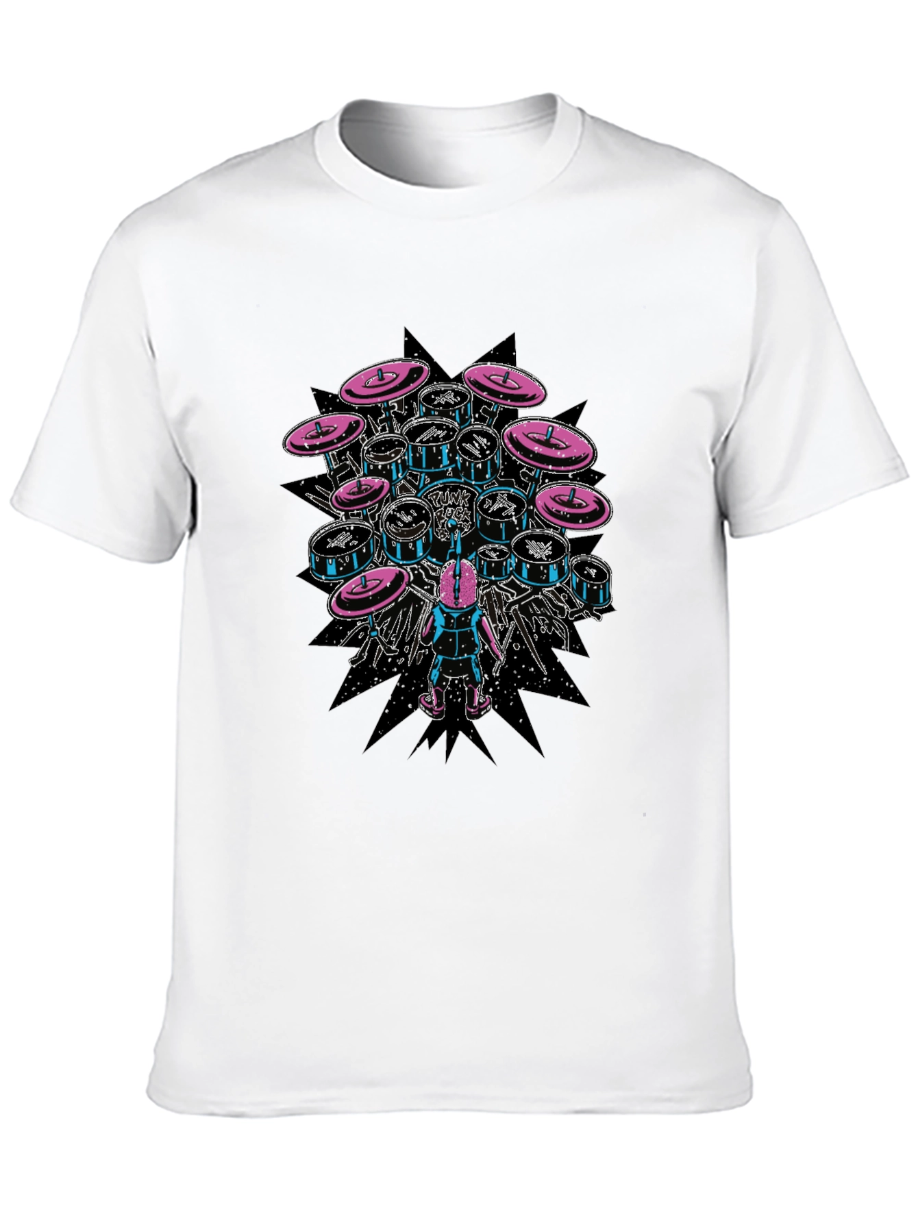 Black Funky Drummer Graphic Tee - Music Lover Shirt view 10