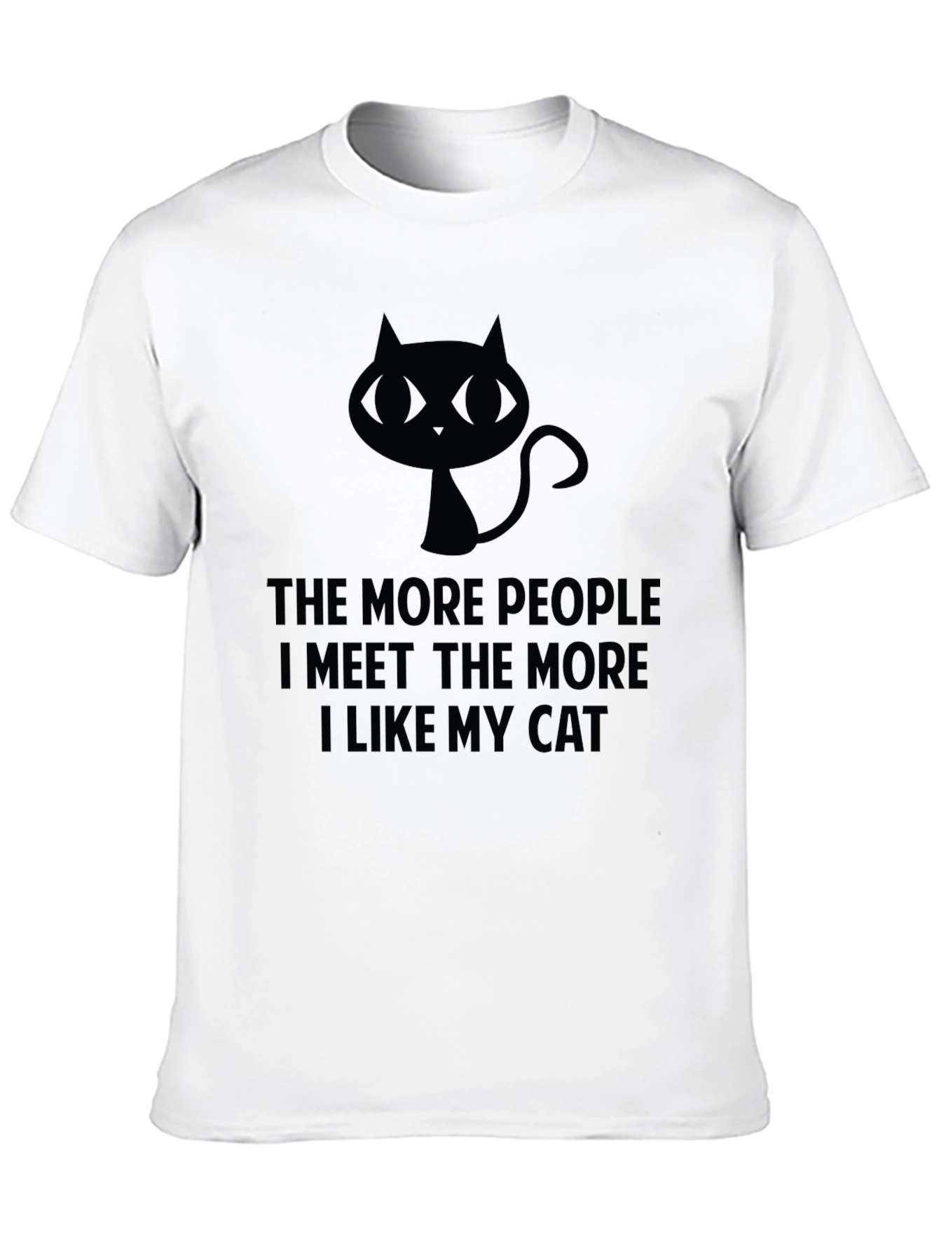Black The More People I Meet Cat T-Shirt view 10