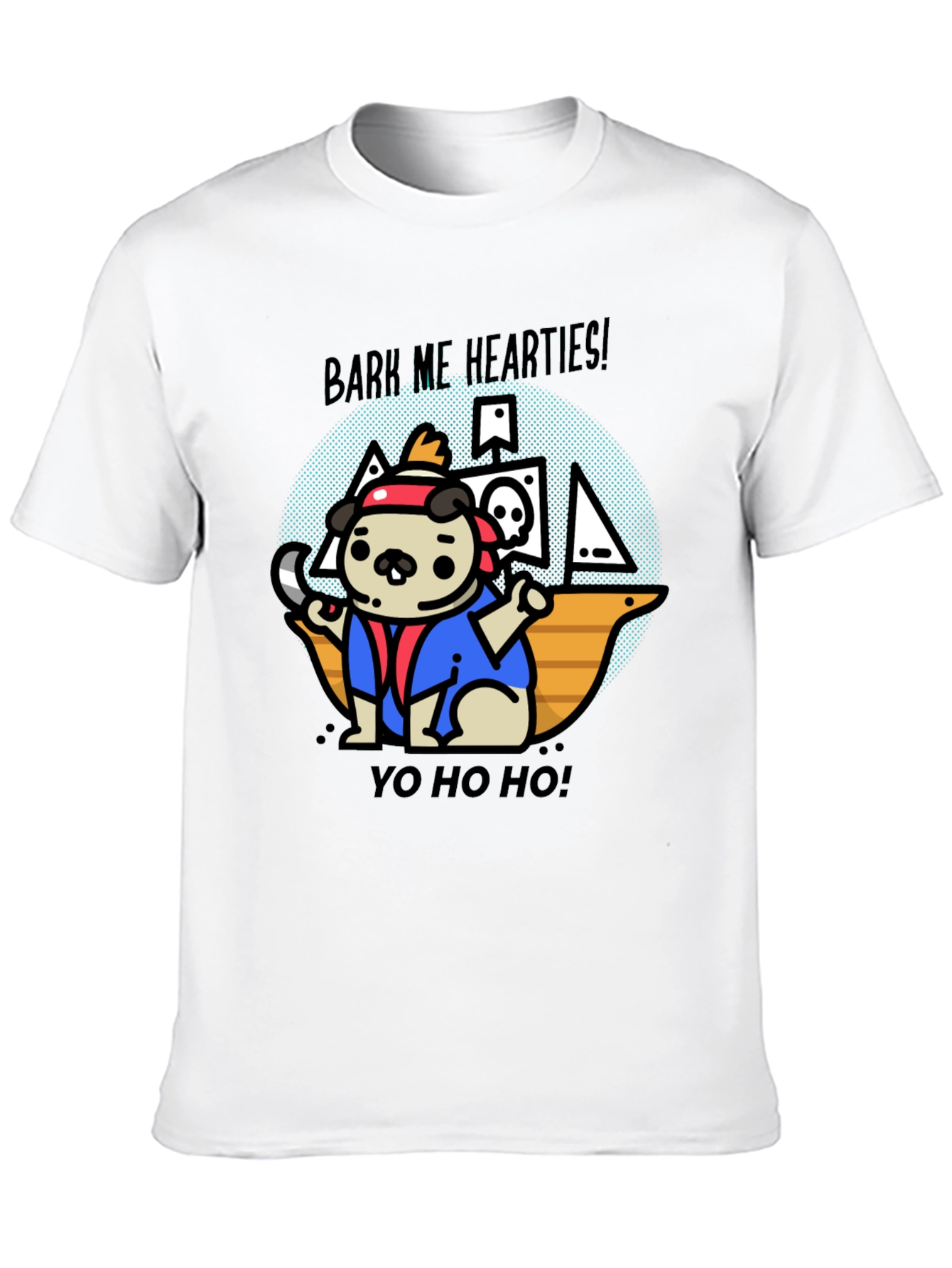 Black Pirate Pug T-Shirt - Bark Me Hearties! view 10