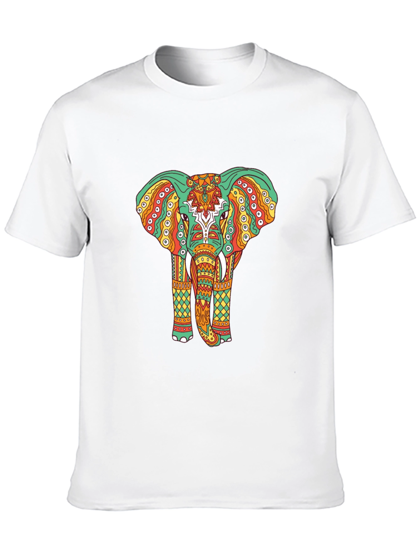 Black Elephant Graphic Tee - Bohemian Style Black T-Shirt view 10