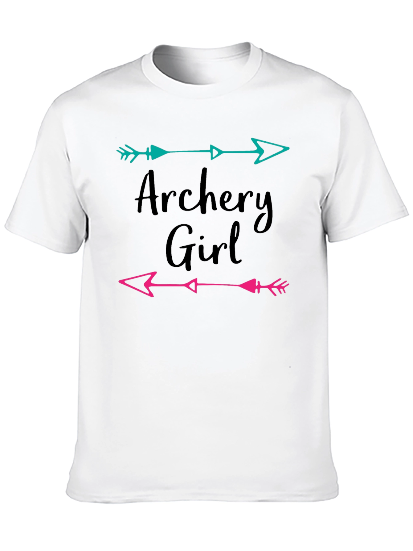 Black Archery Girl Arrow Graphic Tee - Black Cotton T-Shirt view 10