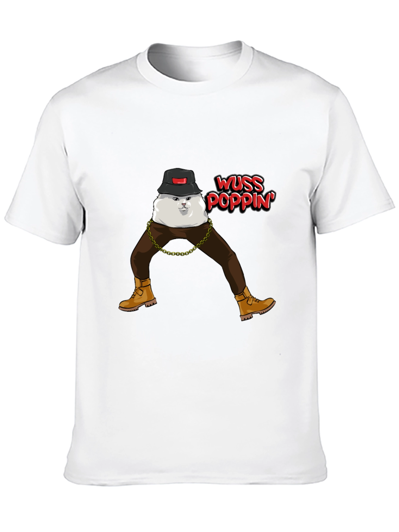 Black Wuss Poppin' Cat Graphic T-Shirt view 10