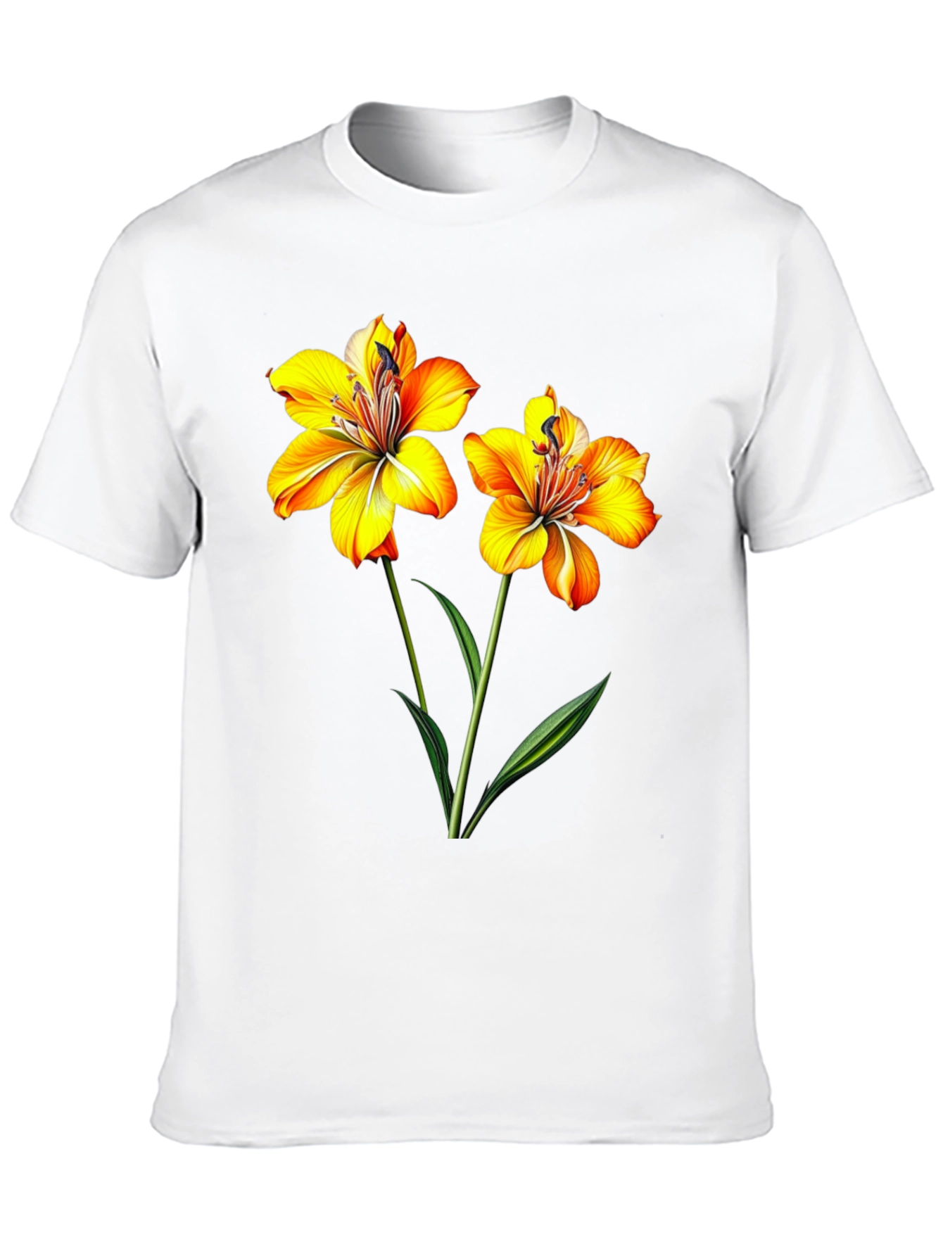 Black Floral Print Black T-Shirt for Men view 10