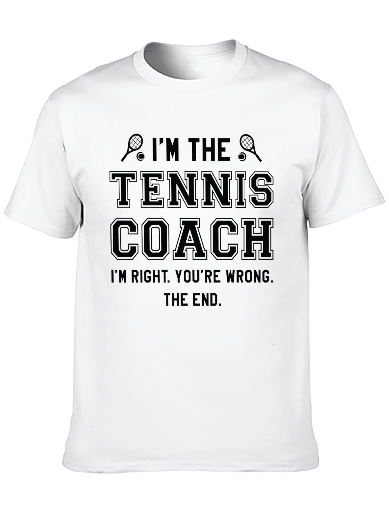 Black Tennis Coach T-Shirt - Funny Sports Tee view 10