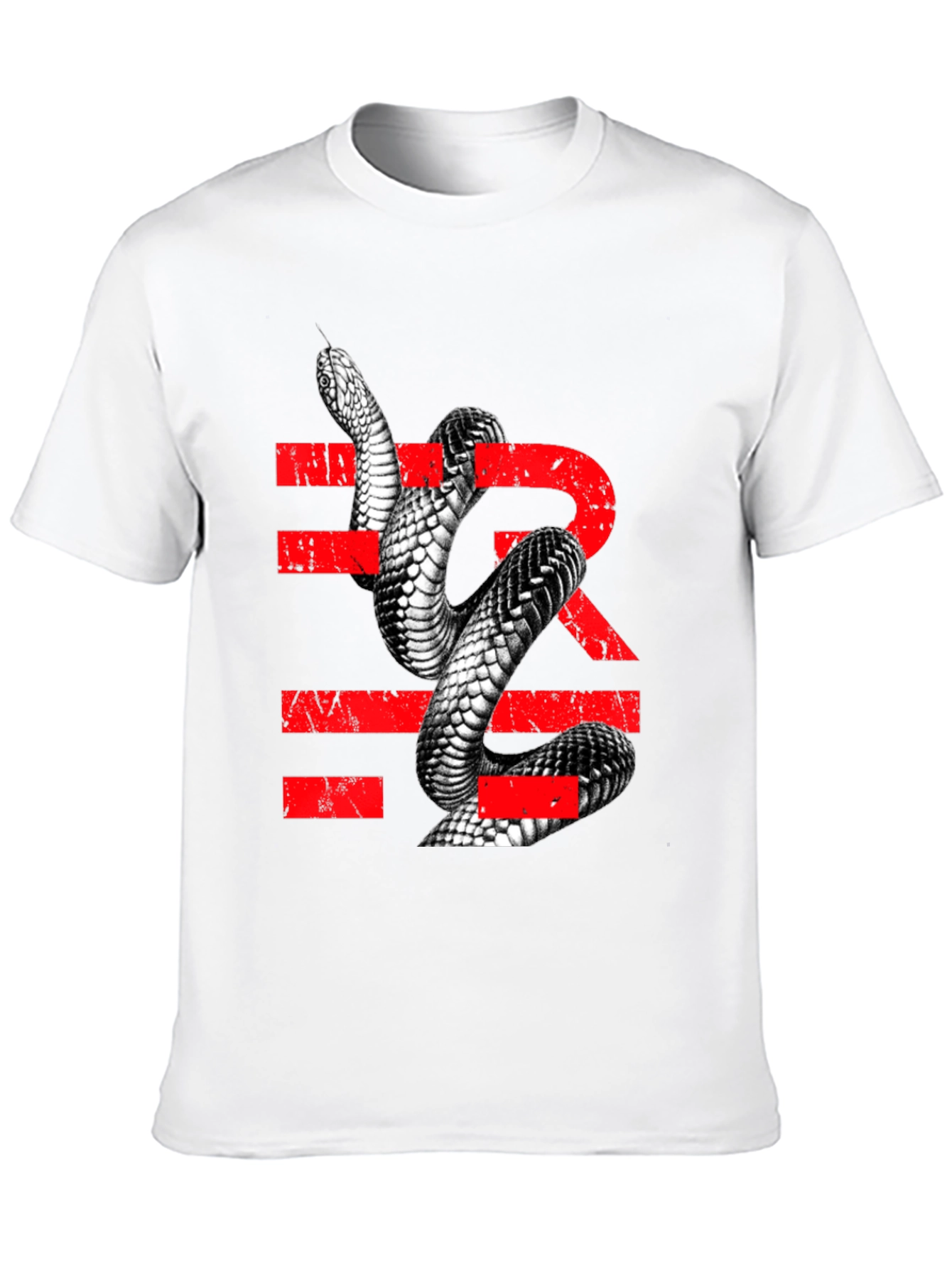 Black Snake Graphic Tee - Men's Black T-Shirt with Reptile Print view 10