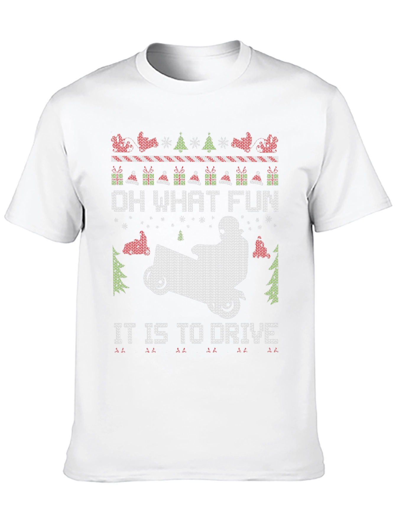 Black Ugly Christmas Snowmobile T-Shirt view 10