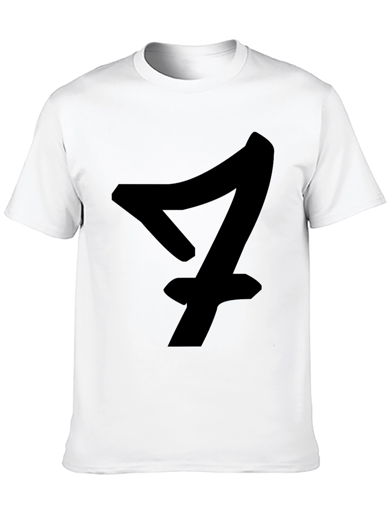 Black Black T-Shirt with Bold Number Seven Design view 10