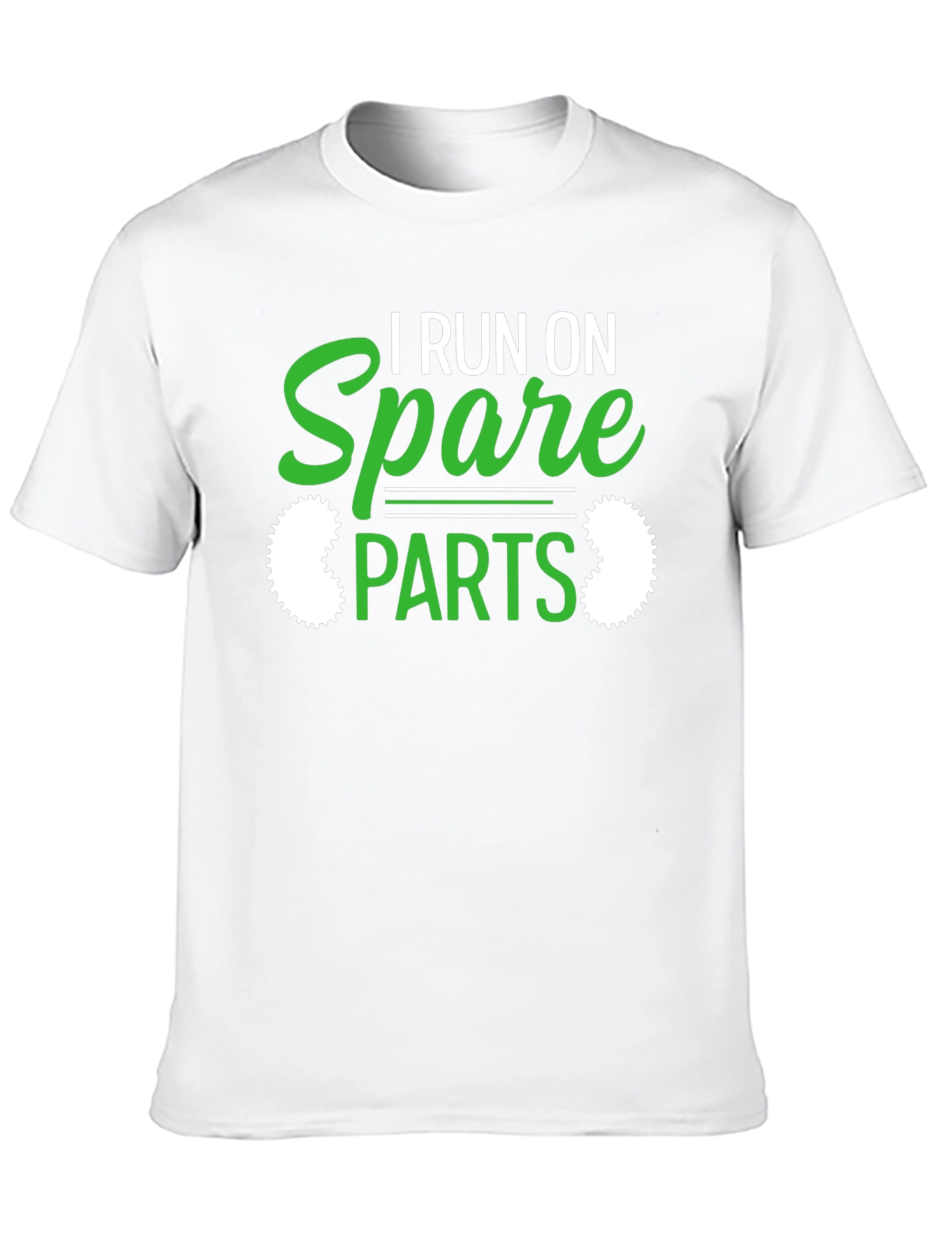 Black I Run On Spare Parts Funny Graphic T-Shirt view 10
