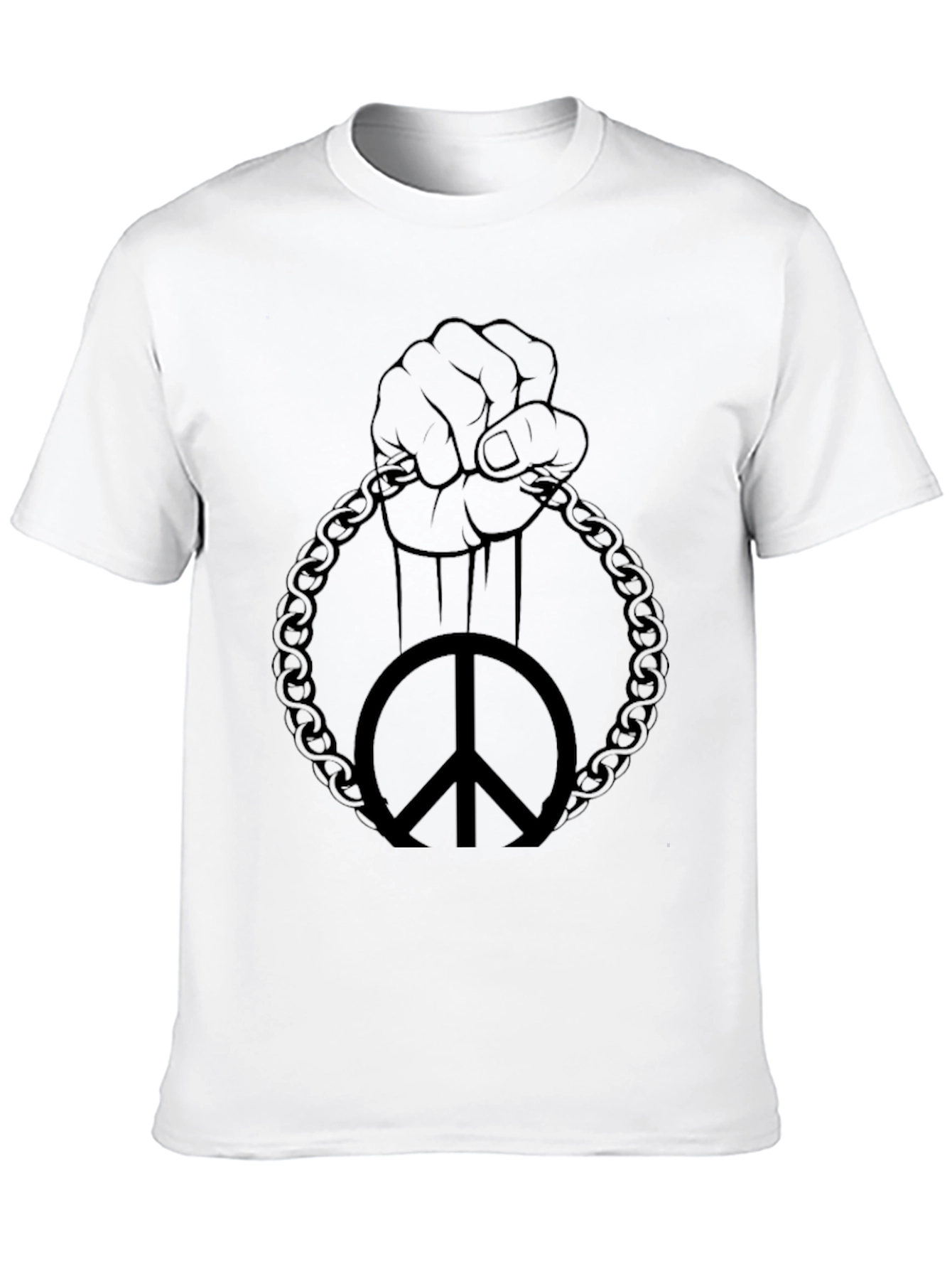 Black Peace Fist Chain Graphic Tee - Black view 10