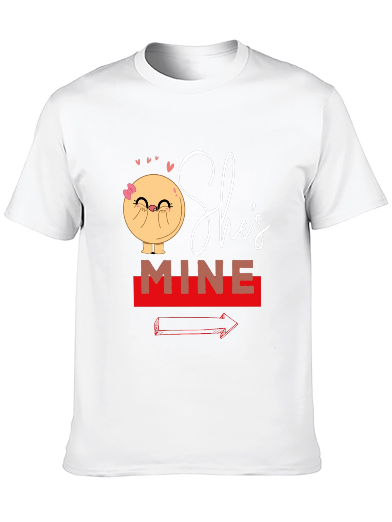 Black She's Mine Matching Couple T-Shirt view 10