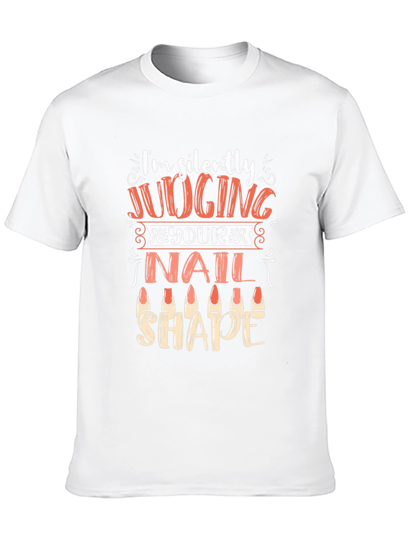 Black Funny Nail Shape Judging T-Shirt view 10