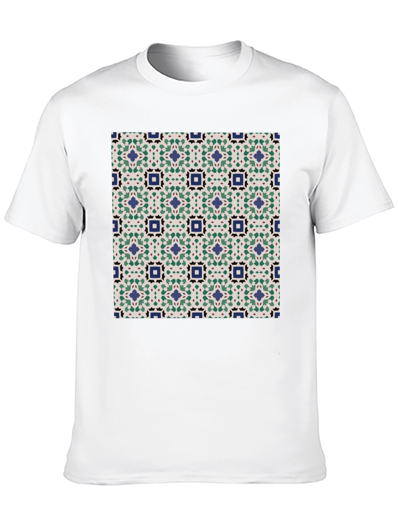 Black Patterned T-Shirt: Geometric Design view 10
