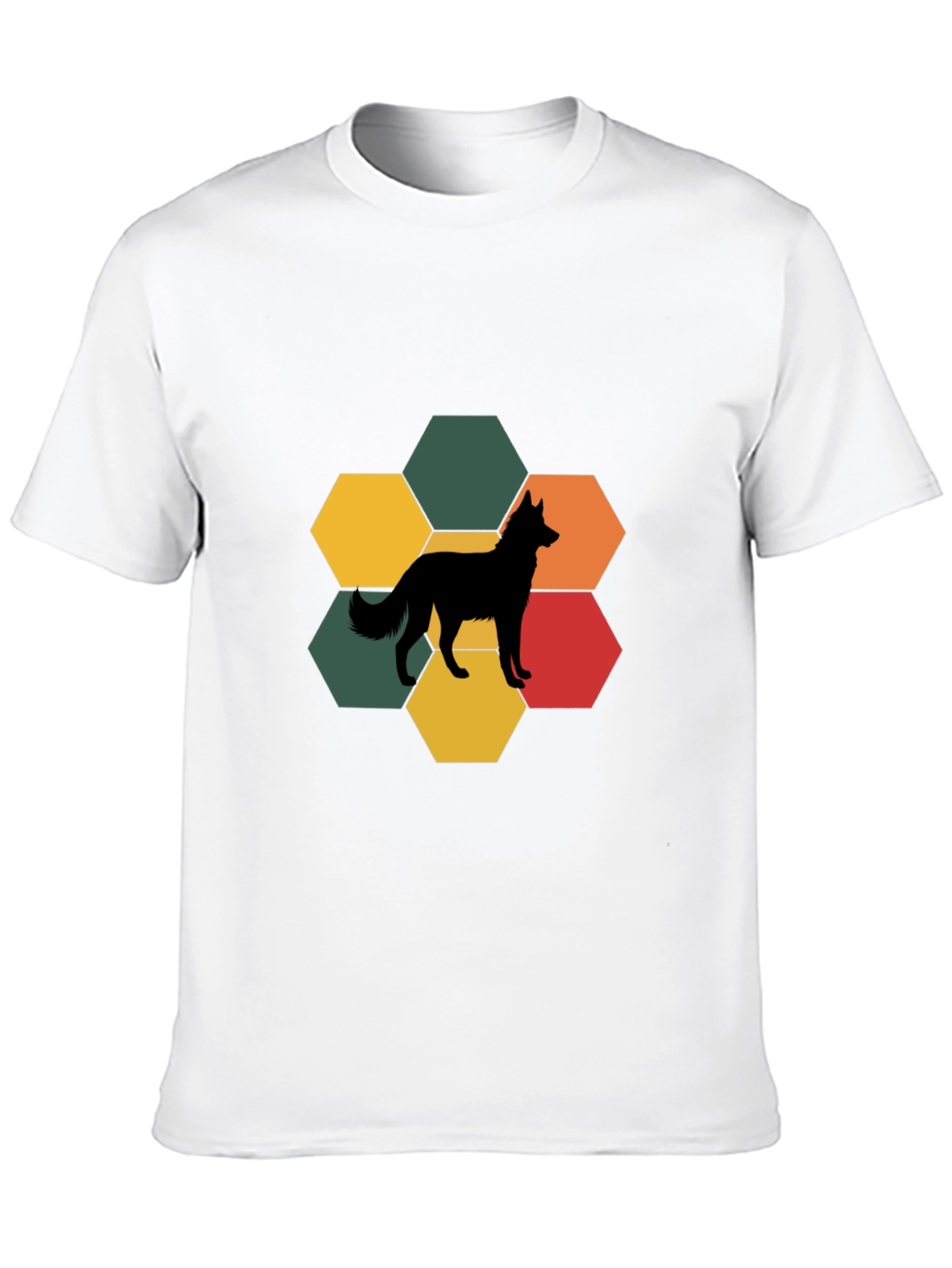Black Dog Silhouette Hexagon T-Shirt view 10