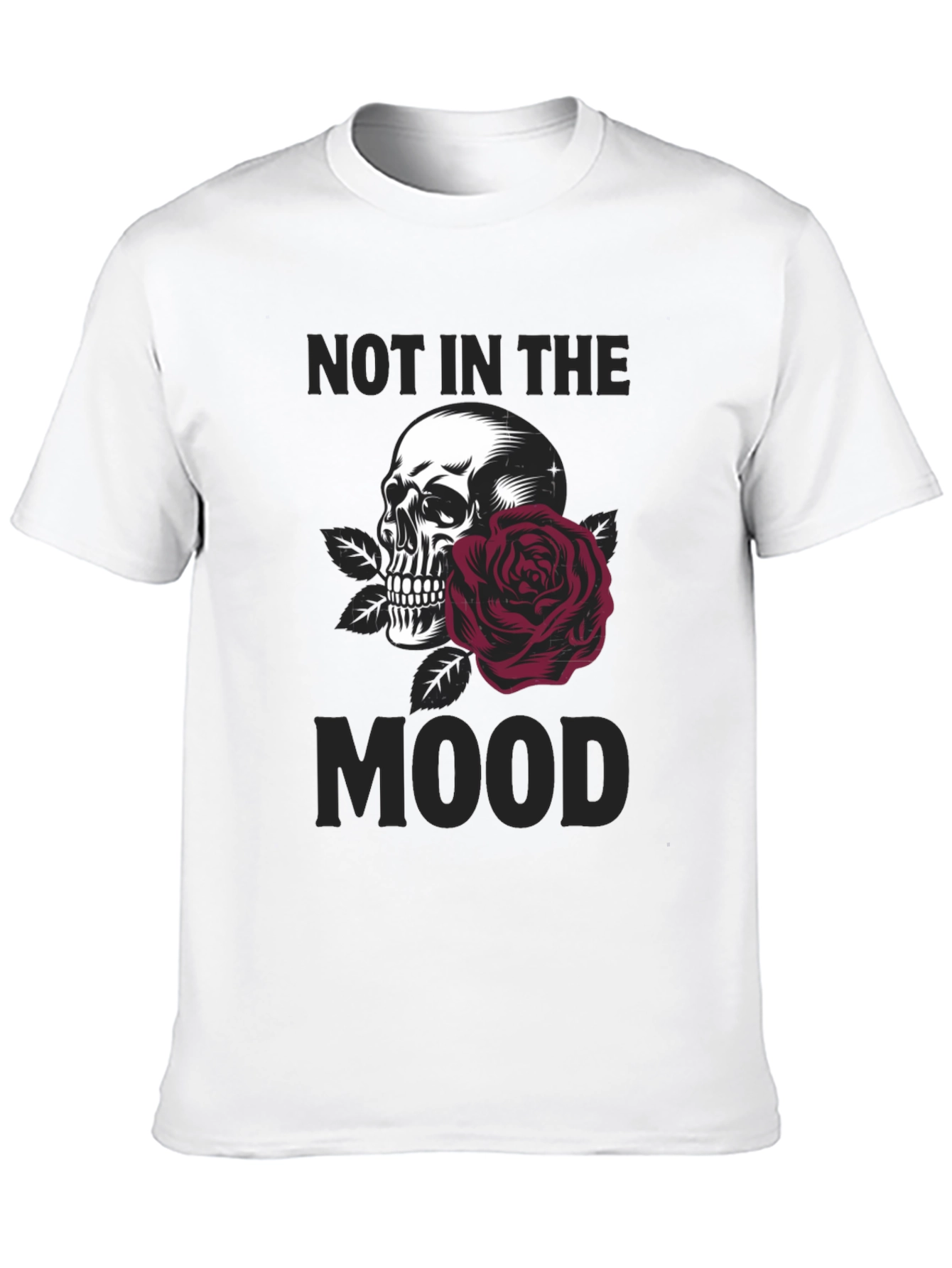 Not in the Mood Skull & Rose Graphic T-Shirt - 10