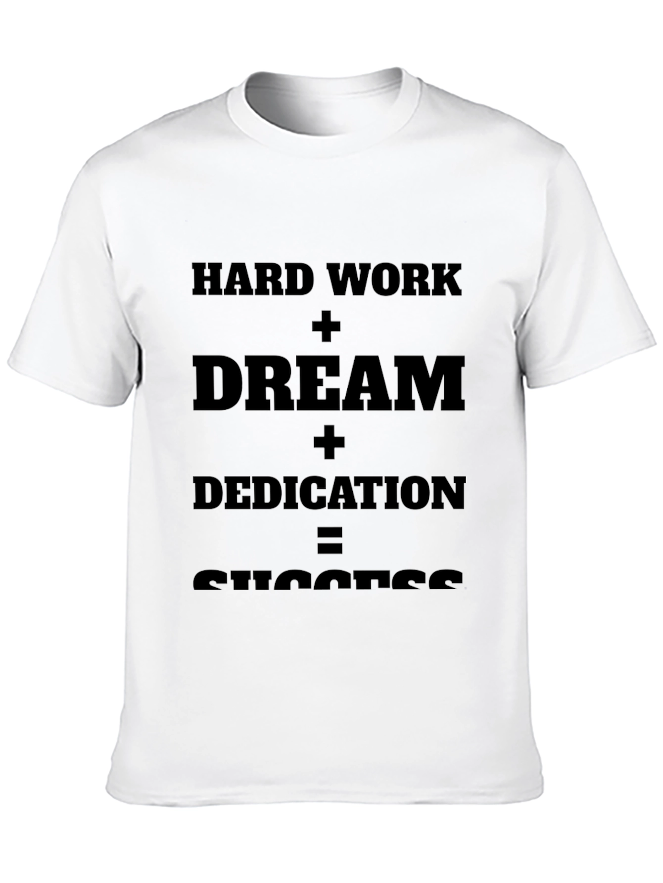 Black Motivational T-Shirt: Hard Work + Dream = Success view 10
