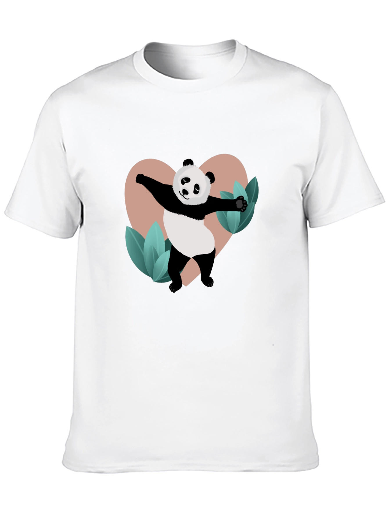 Black Panda Heart Graphic Black T-Shirt view 10