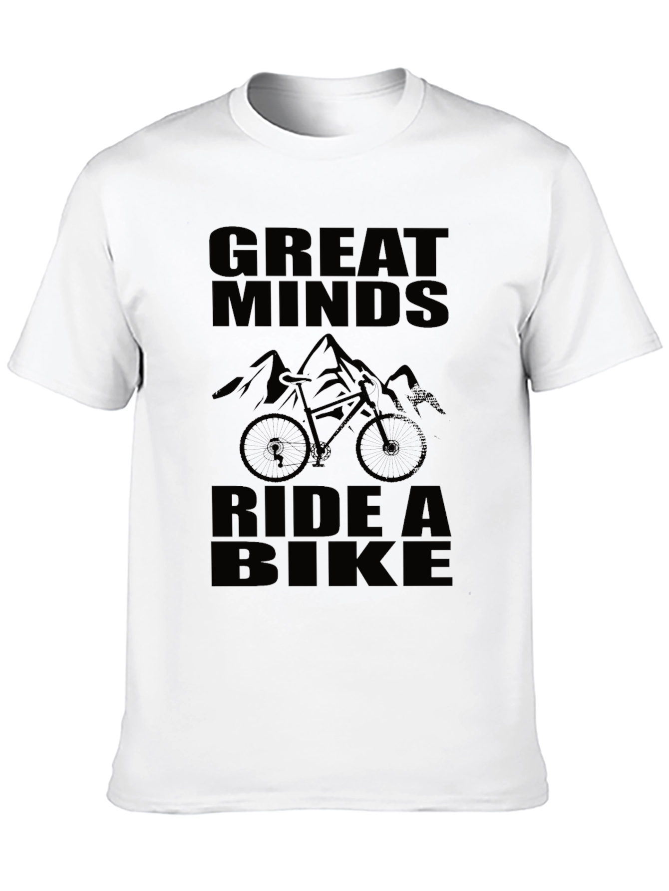 Black Great Minds Ride a Bike Black Graphic T-Shirt view 10