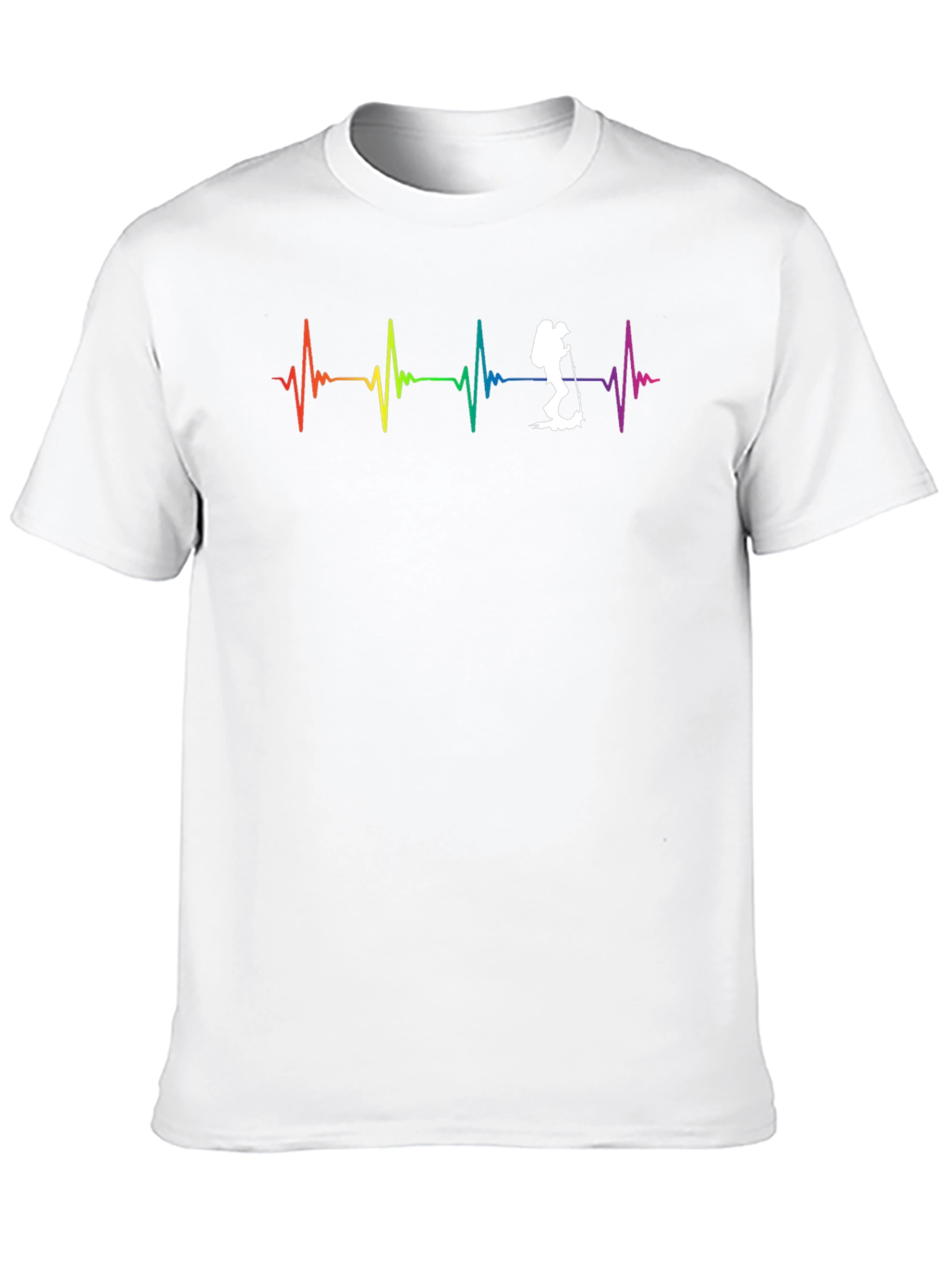 Black Rainbow Heartbeat Hiker Graphic Tee view 10