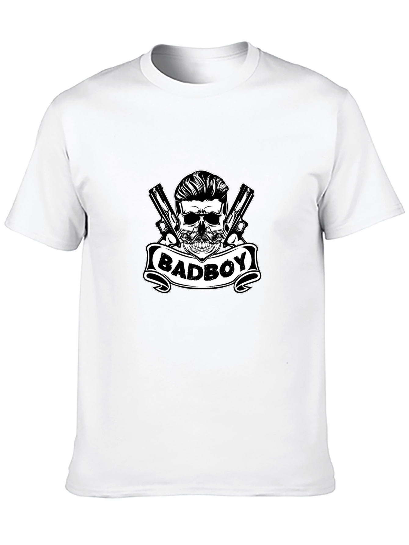 Black Badboy Skull Graphic Tee - Black view 10