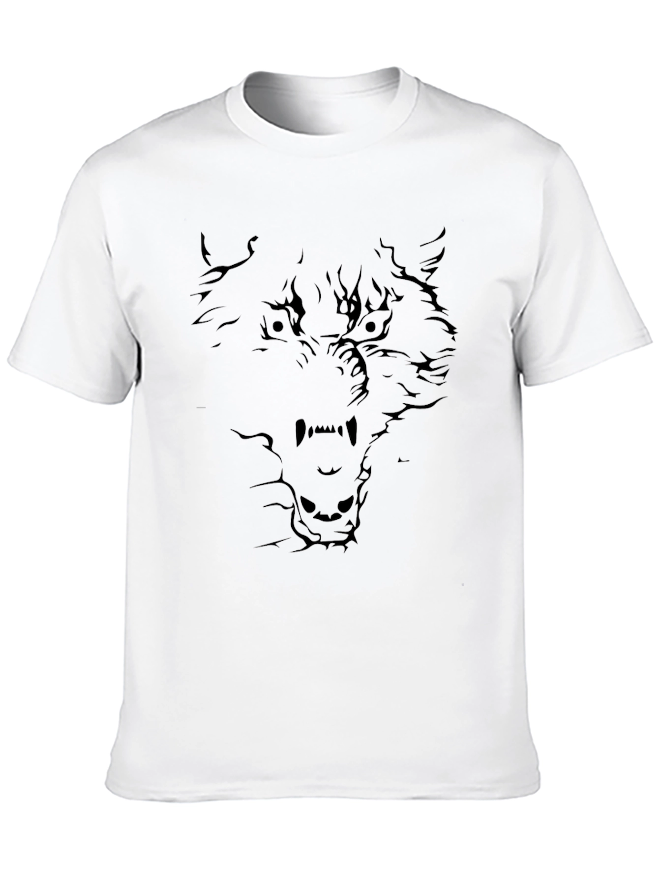 Black Men's Black Wolf Graphic Tee view 10