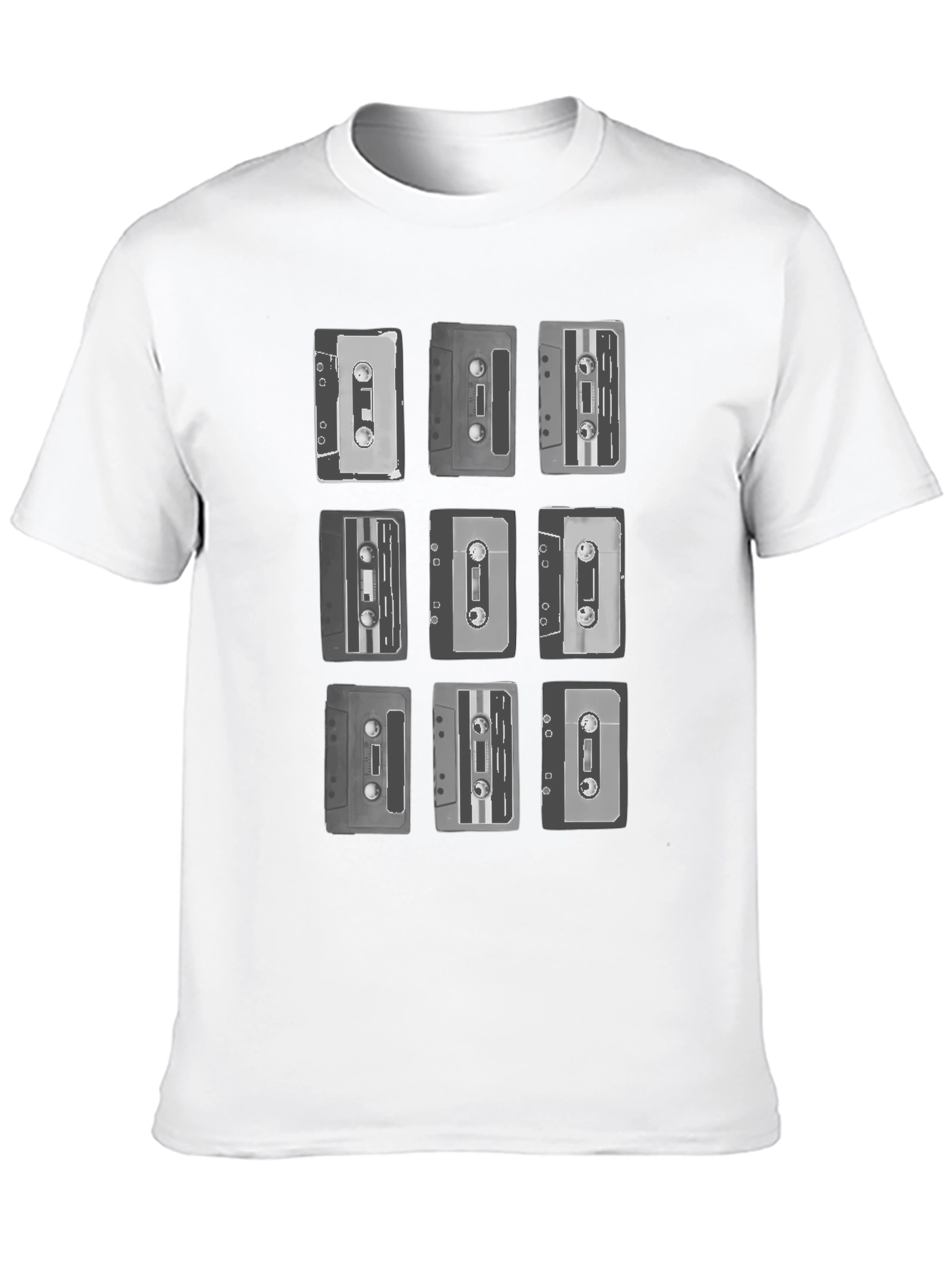 Black Retro Cassette Tape Graphic Tee - Classic Music Lover Shirt view 10