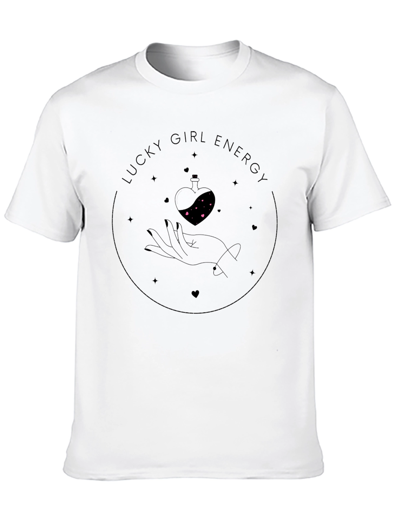 Black Lucky Girl Energy Graphic Tee - Black view 10