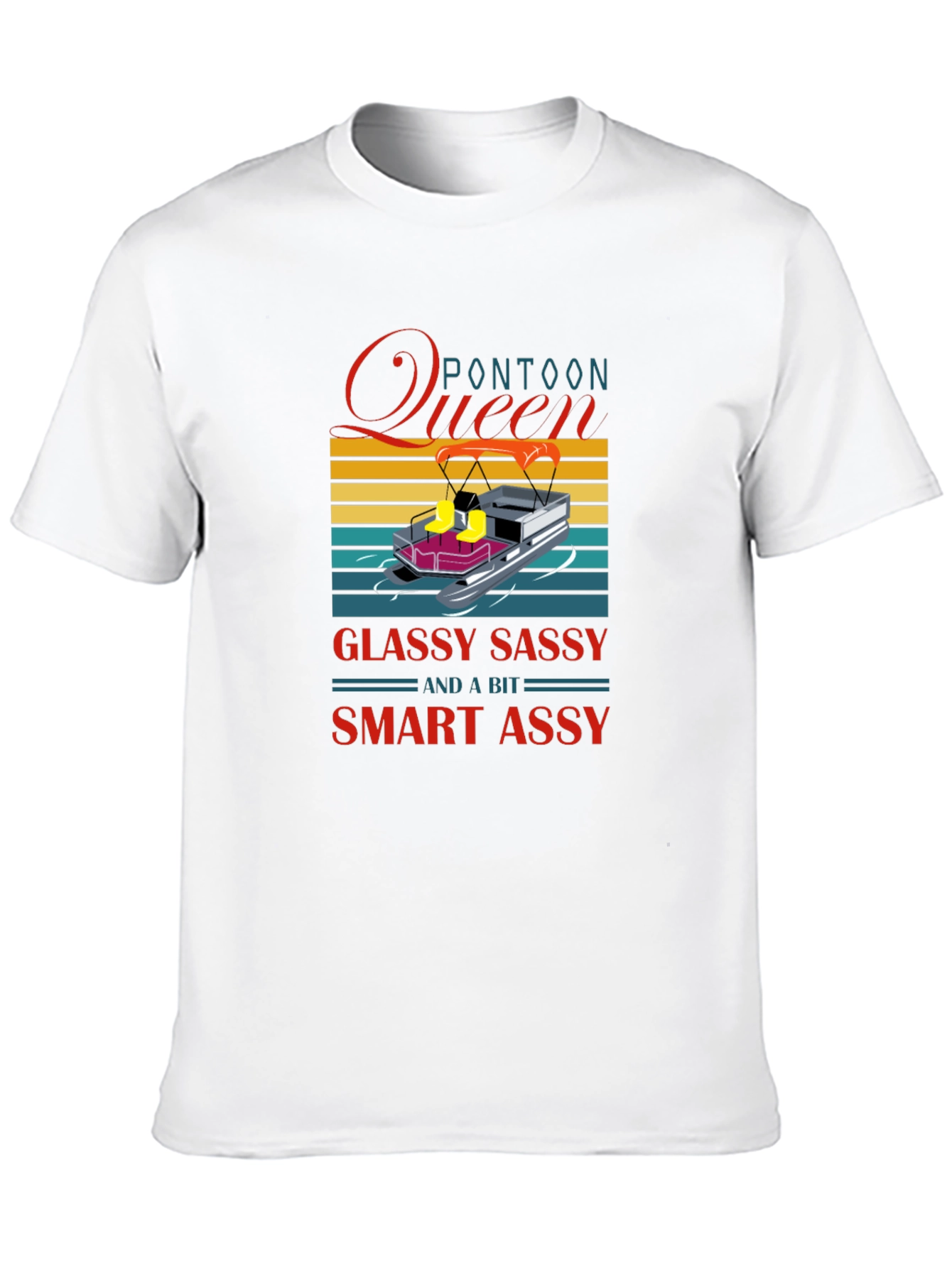 Black Pontoon Queen Graphic T-Shirt - Glassy Sassy & a Bit Smart Assy view 10