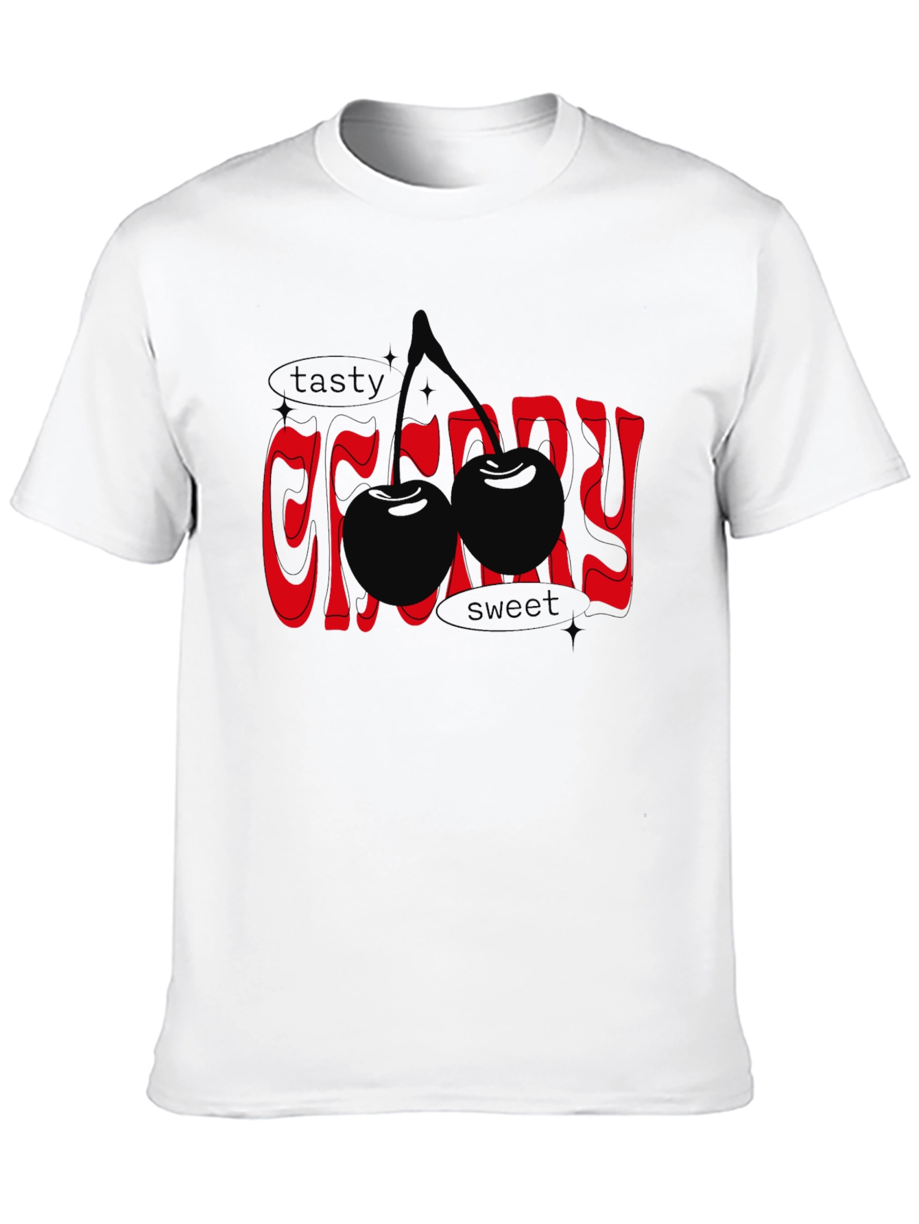 Black Tasty Cherry Graphic Tee - Unisex Black T-Shirt view 10