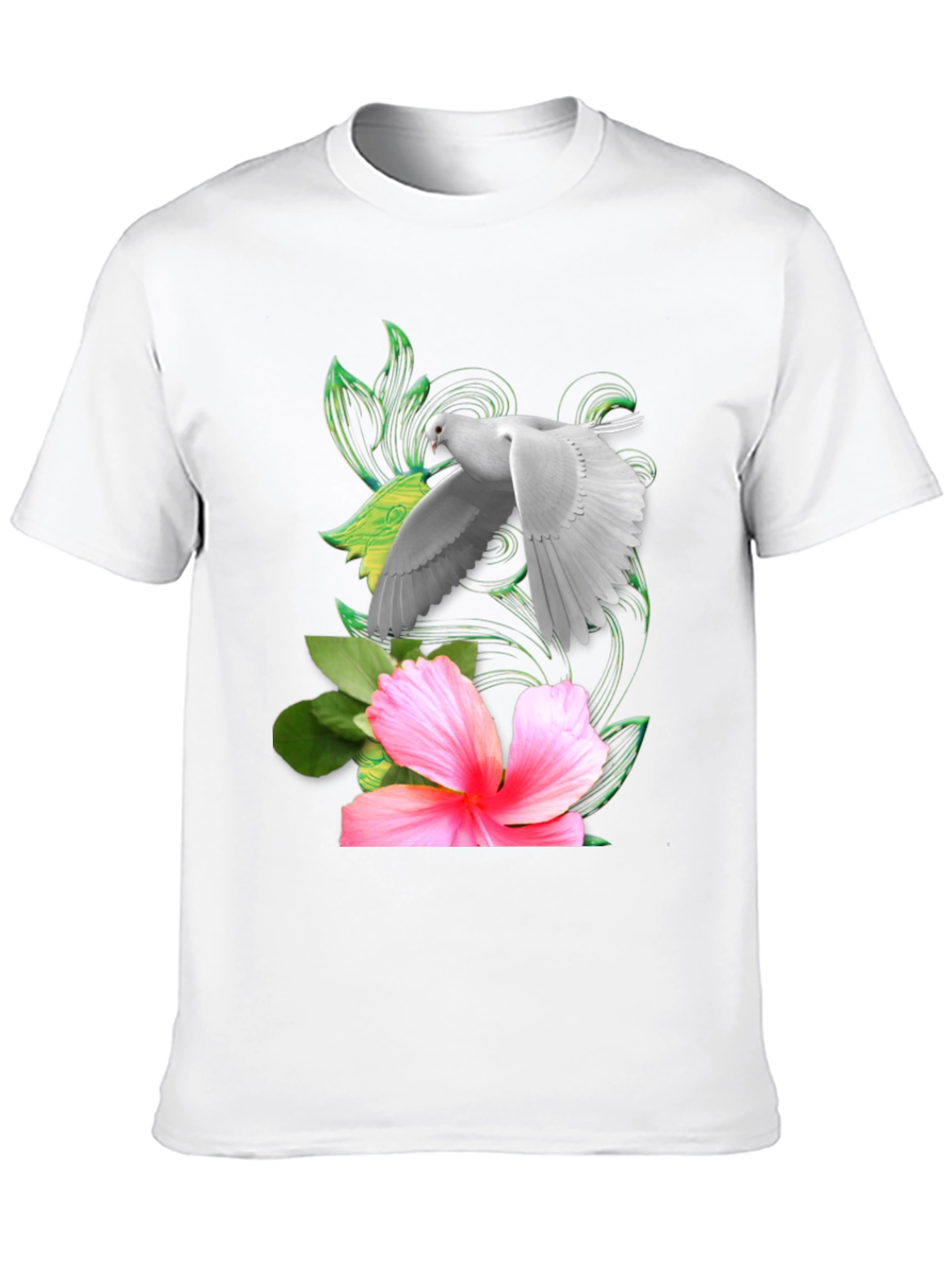 Black Dove & Hibiscus Graphic T-Shirt view 10