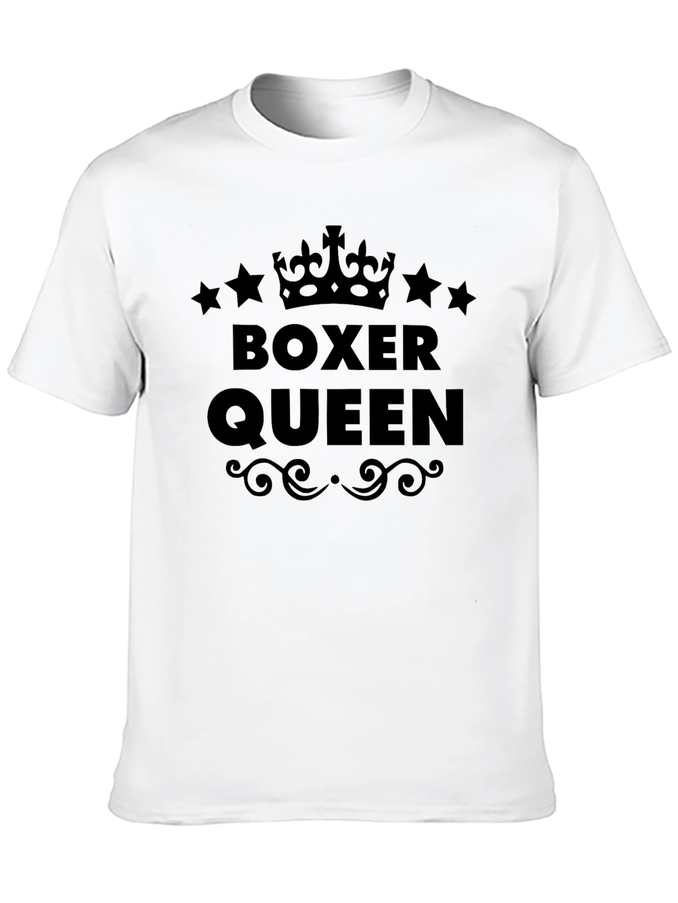 Black Boxer Queen Crown Graphic Tee - Black view 10