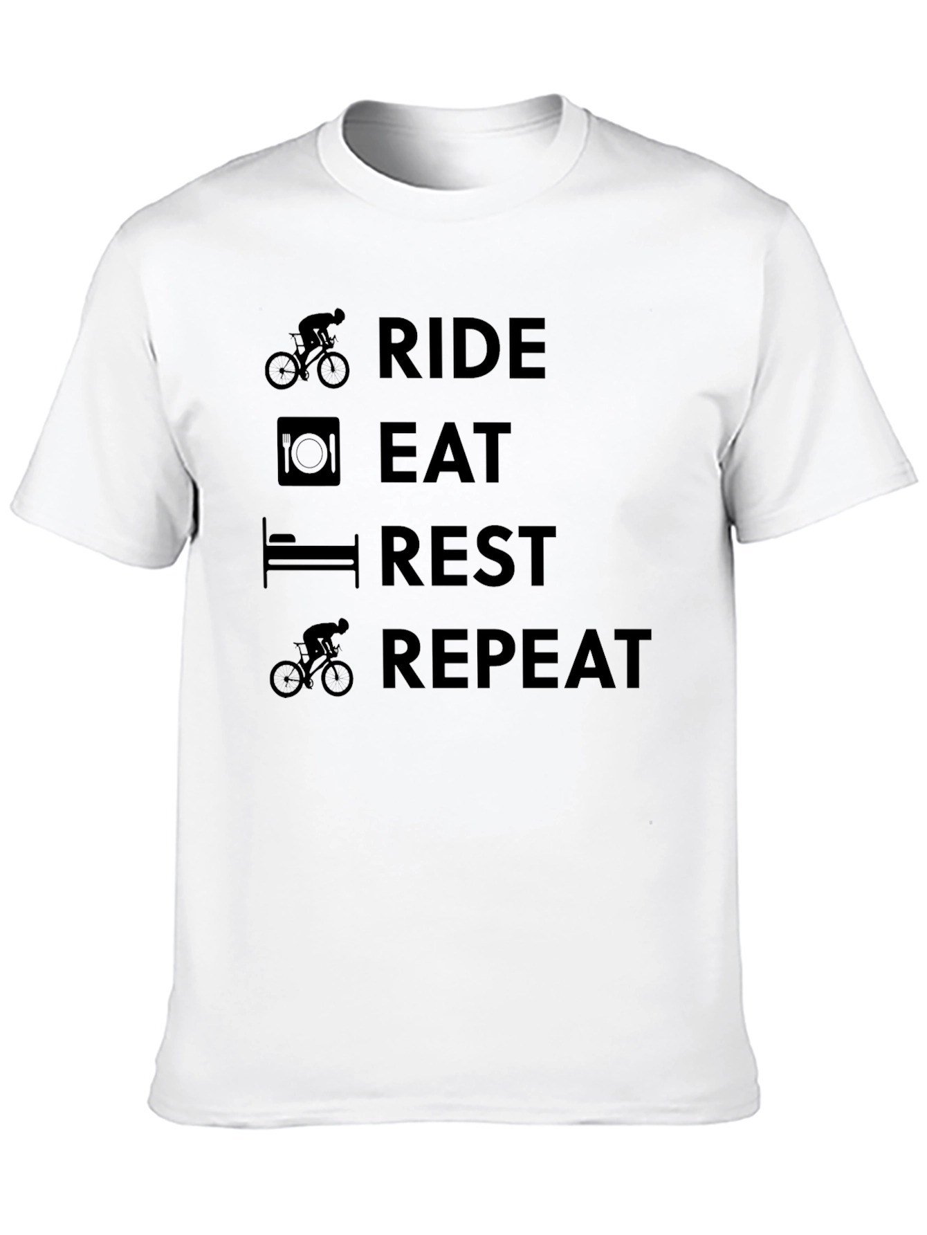 Black Ride Eat Rest Repeat Cycling T-Shirt view 10