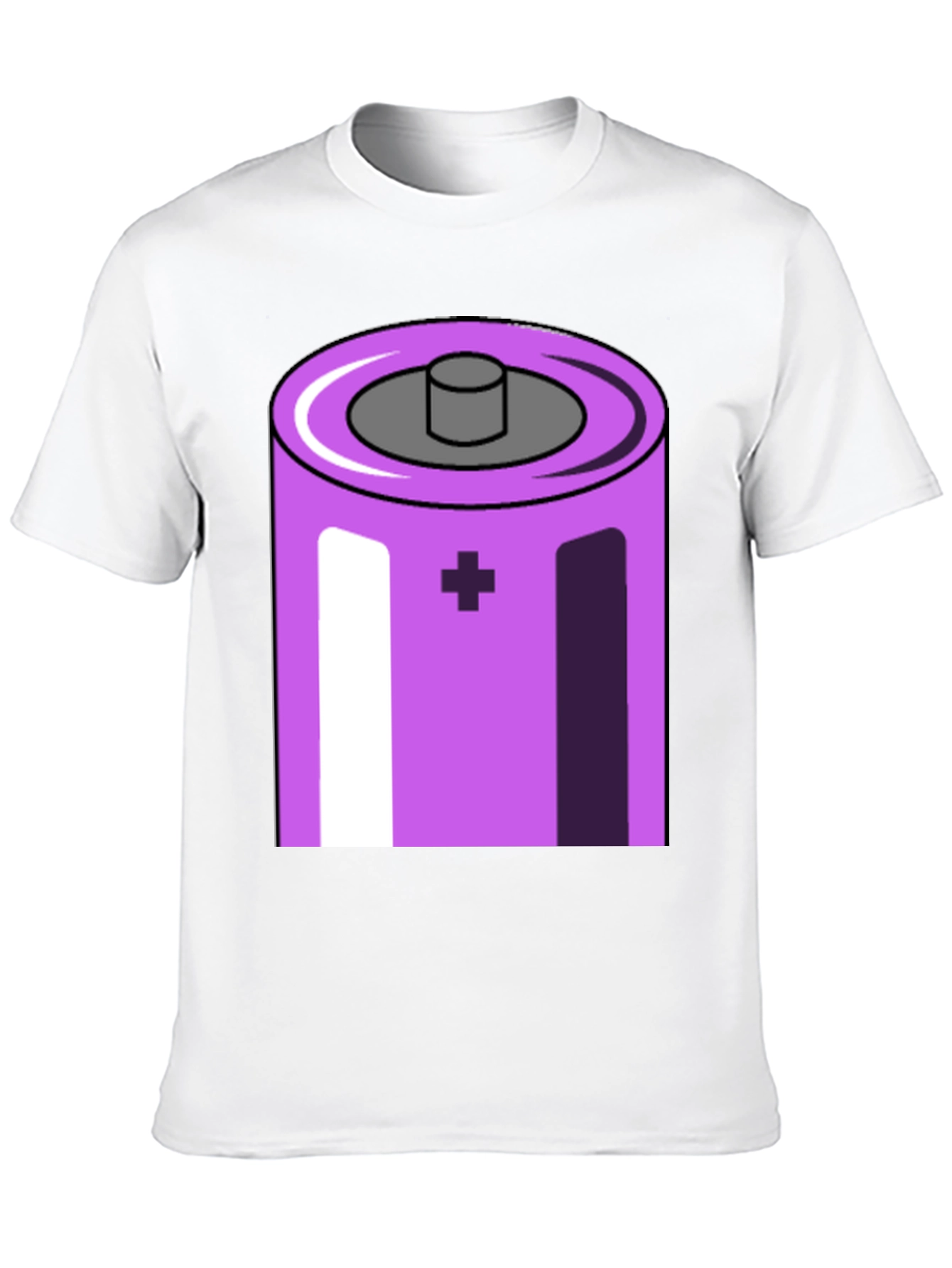 Black Battery Graphic Tee - Mens Novelty T-Shirt view 10