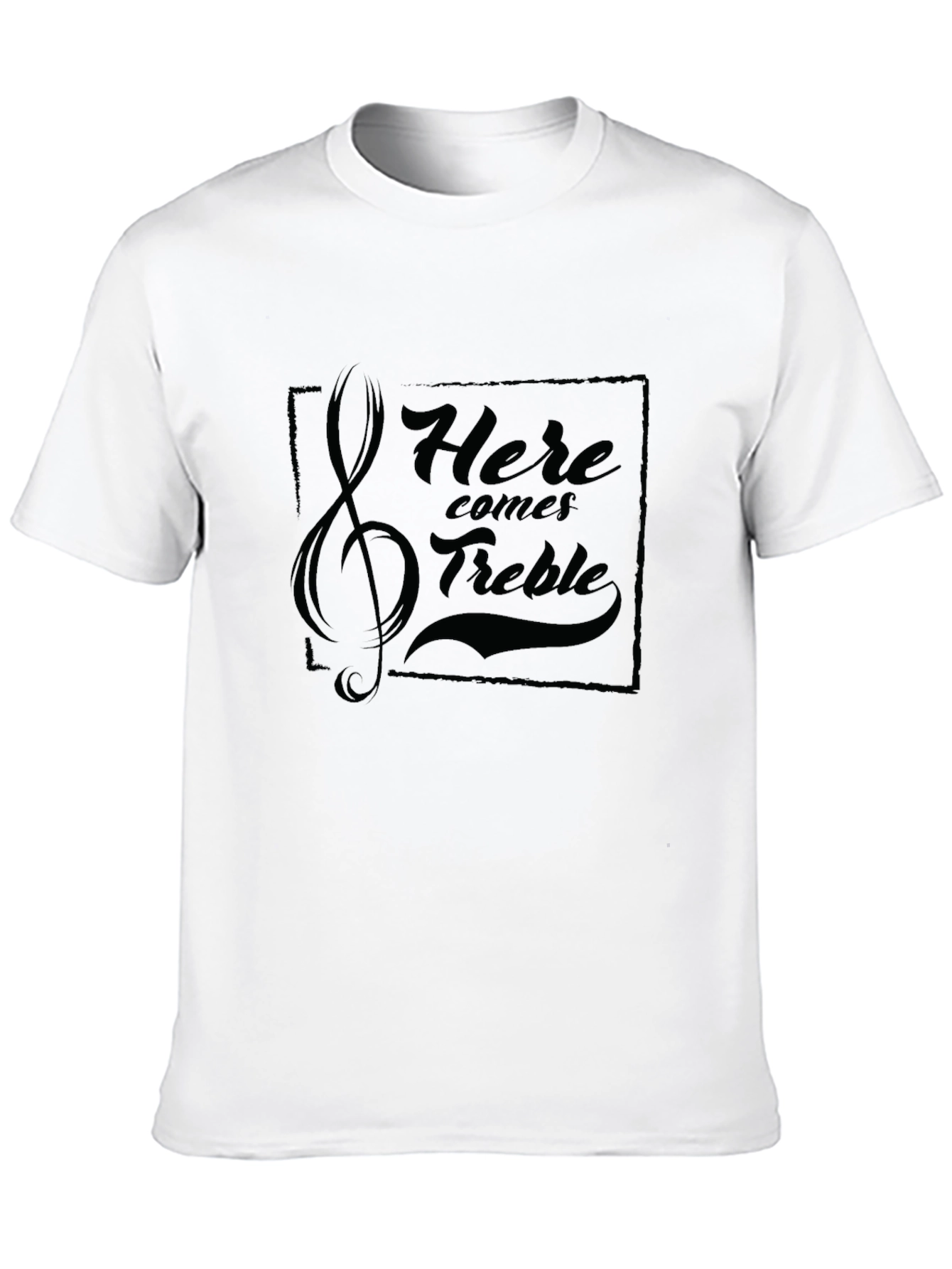 Black Here Comes Treble Music T-Shirt view 10