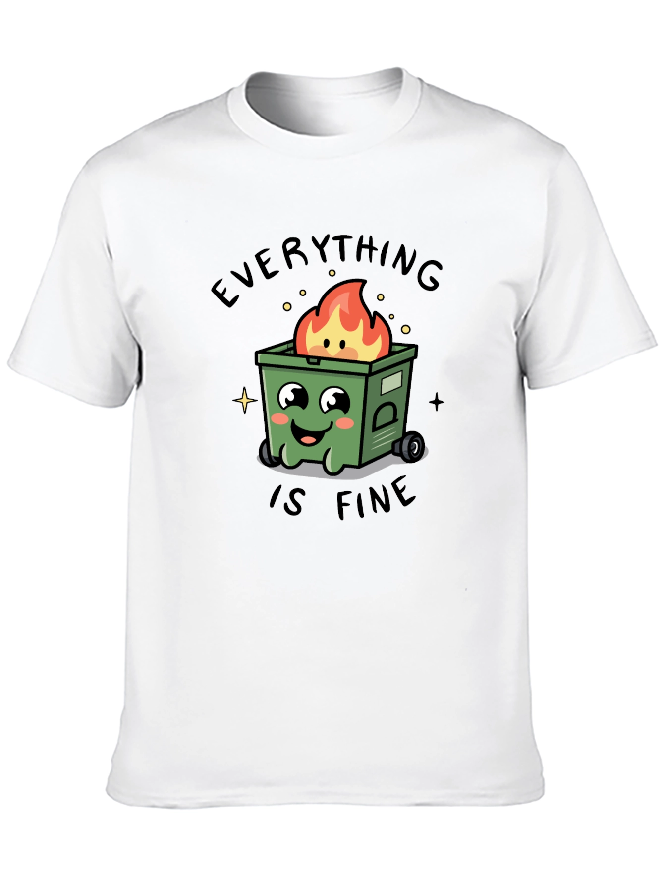 Black Everything Is Fine T-Shirt - Dumpster Fire Graphic Tee view 10