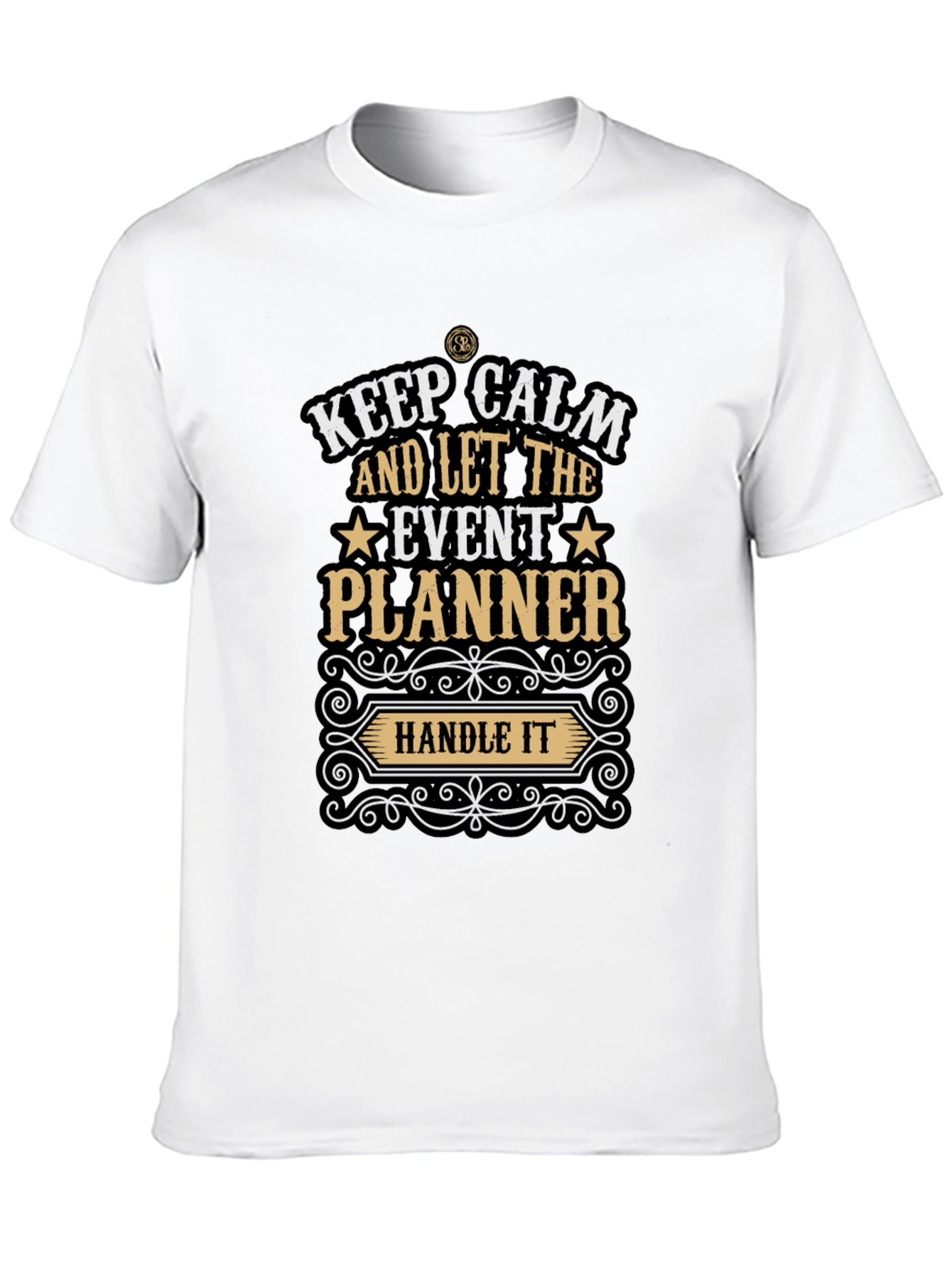 Black Keep Calm Event Planner Graphic Tee view 10