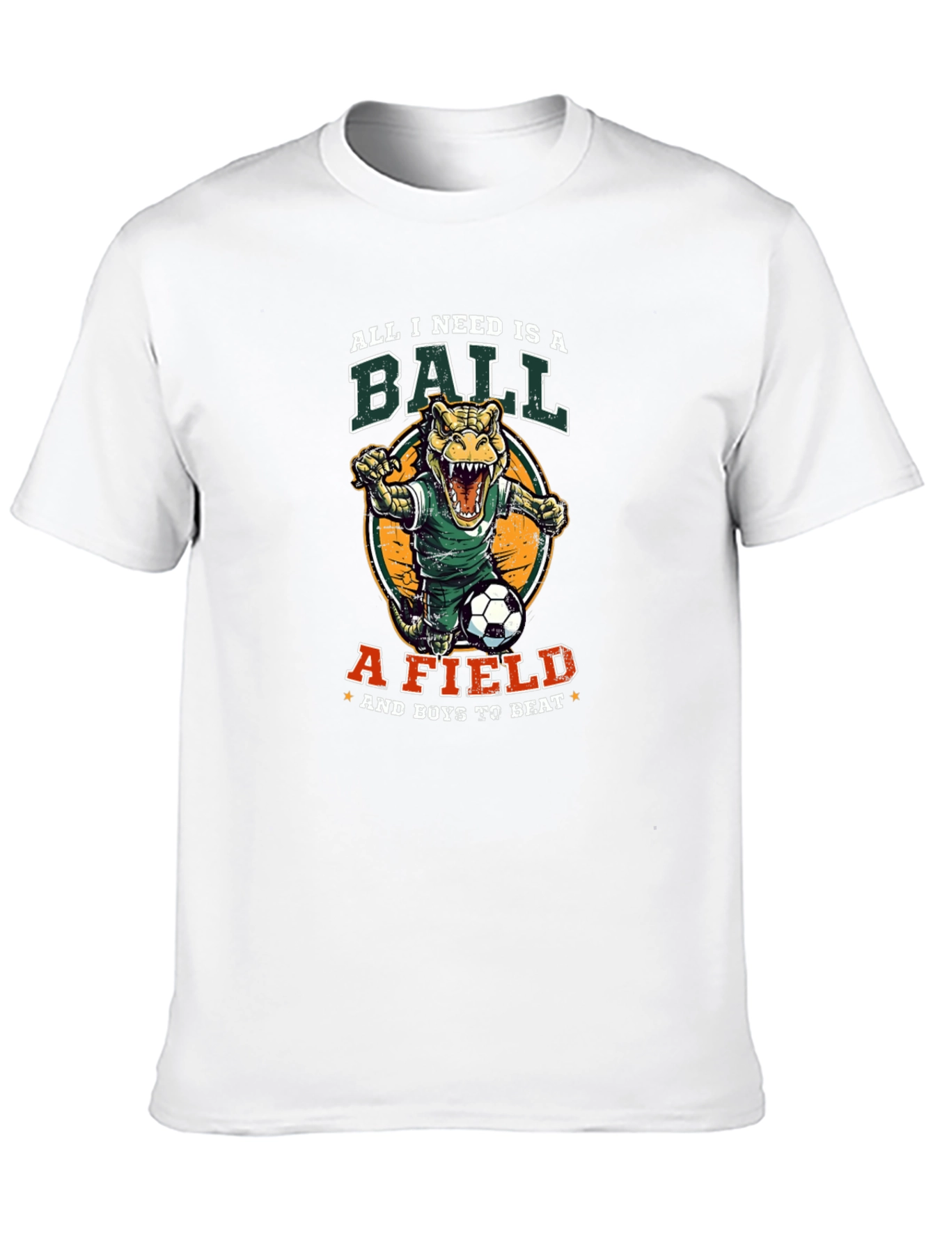 Black Dino Soccer T-Shirt - All I Need Is A Ball view 10