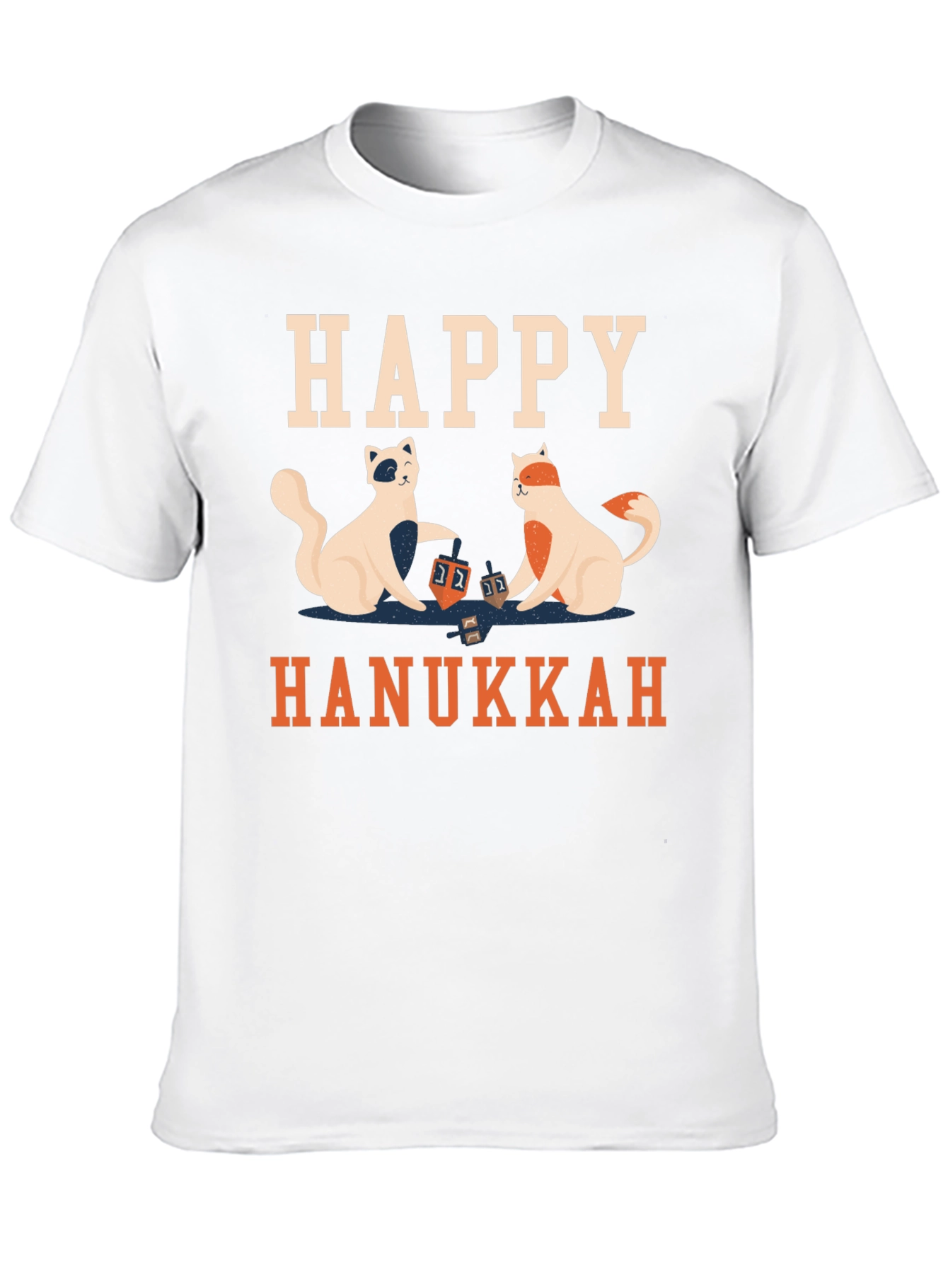 Black Happy Hanukkah Cats Men's T-Shirt view 10