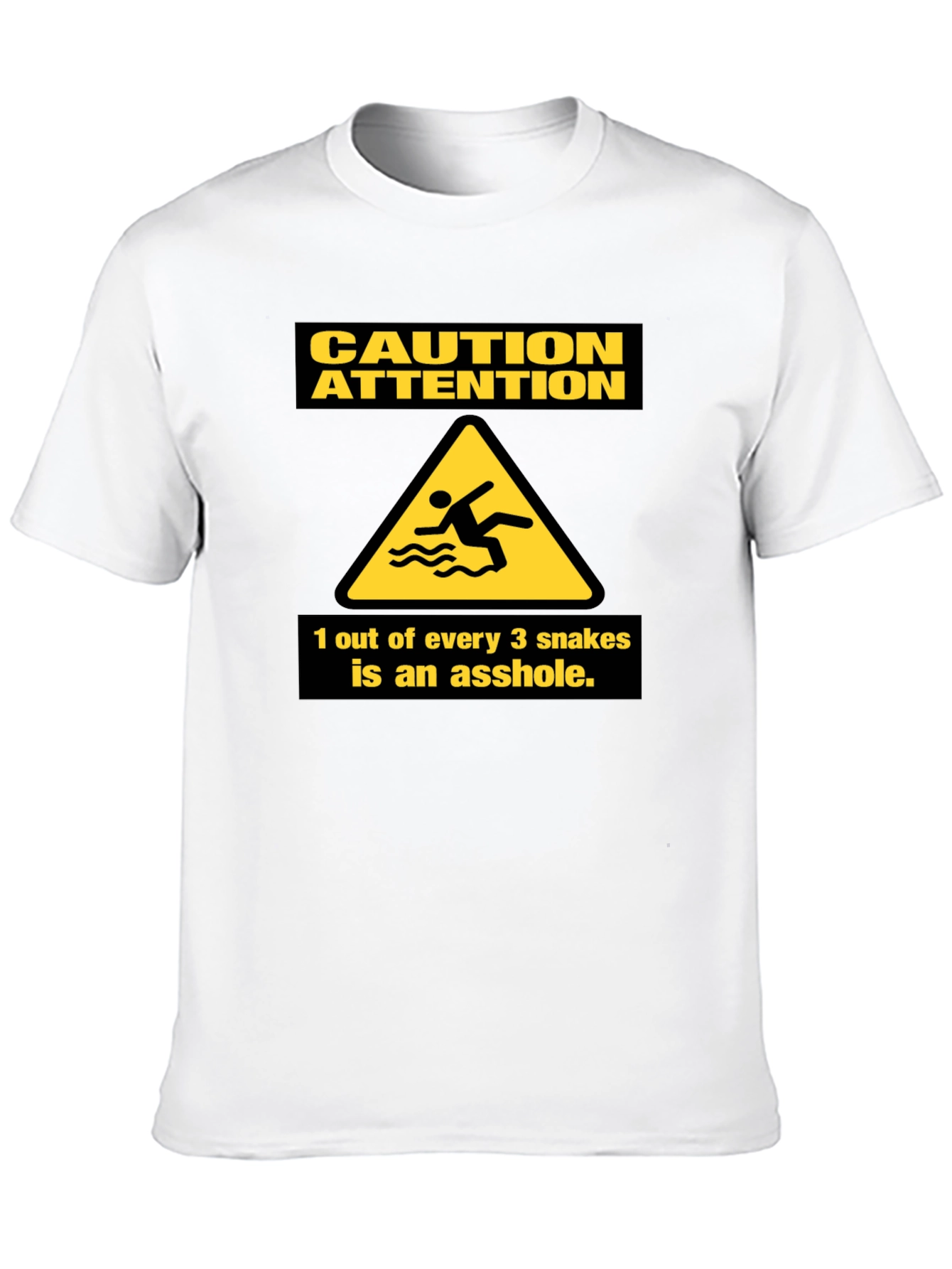 Black Caution Snakes Funny Graphic T-Shirt view 10